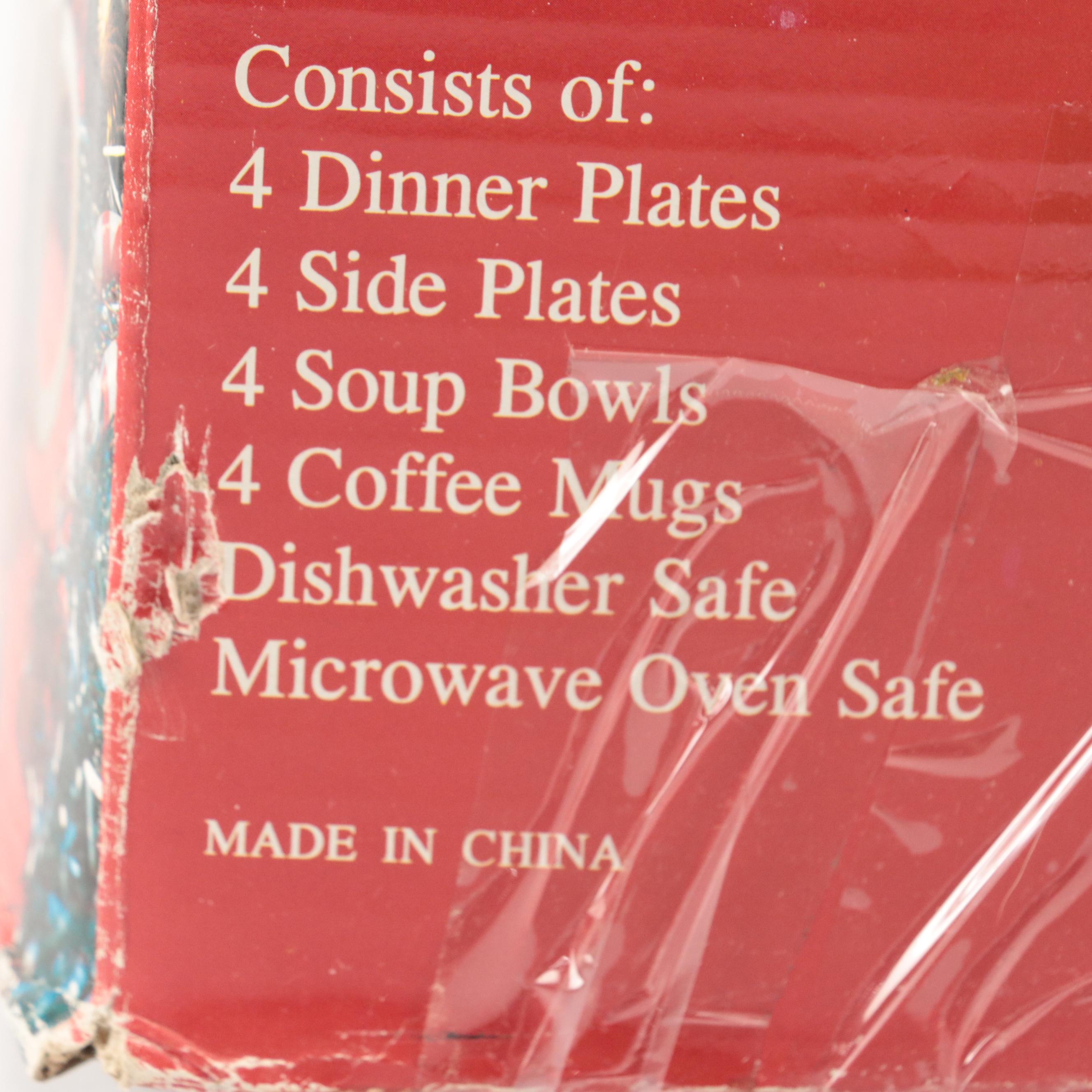 Merry Brite Creamers and Sugars with More Christmas Themed Dinnerware