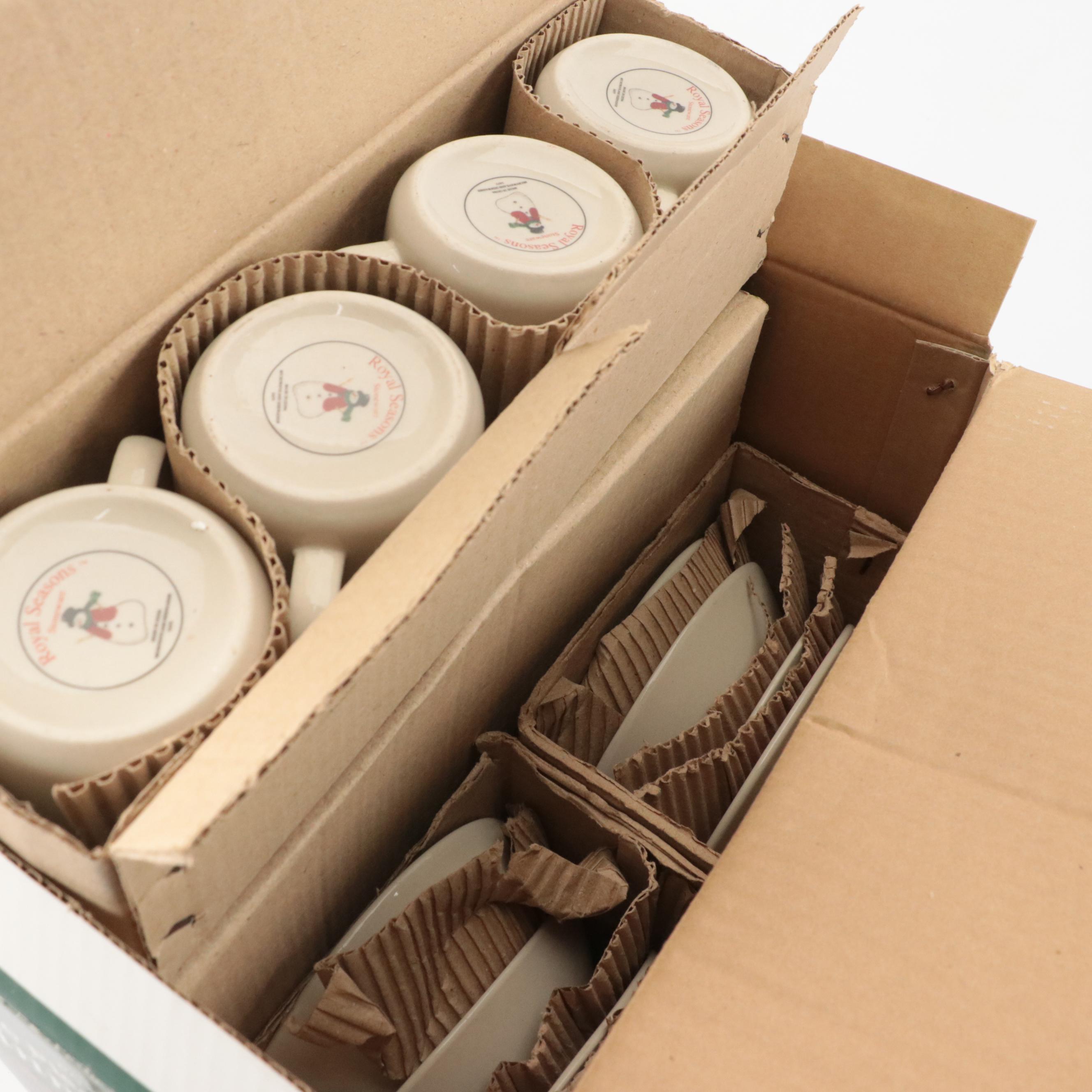 Merry Brite Creamers and Sugars with More Christmas Themed Dinnerware