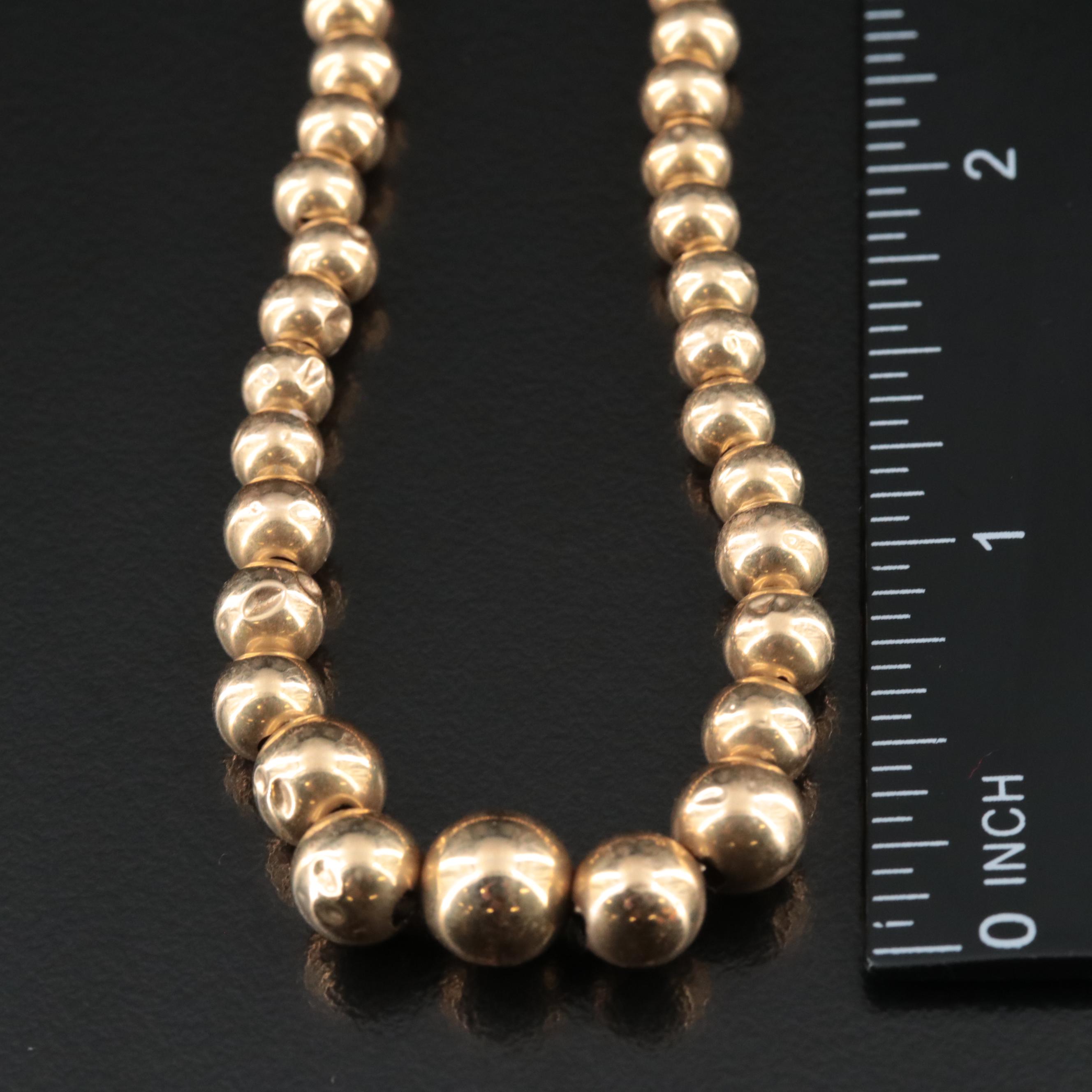 14K Graduated Beaded Necklace