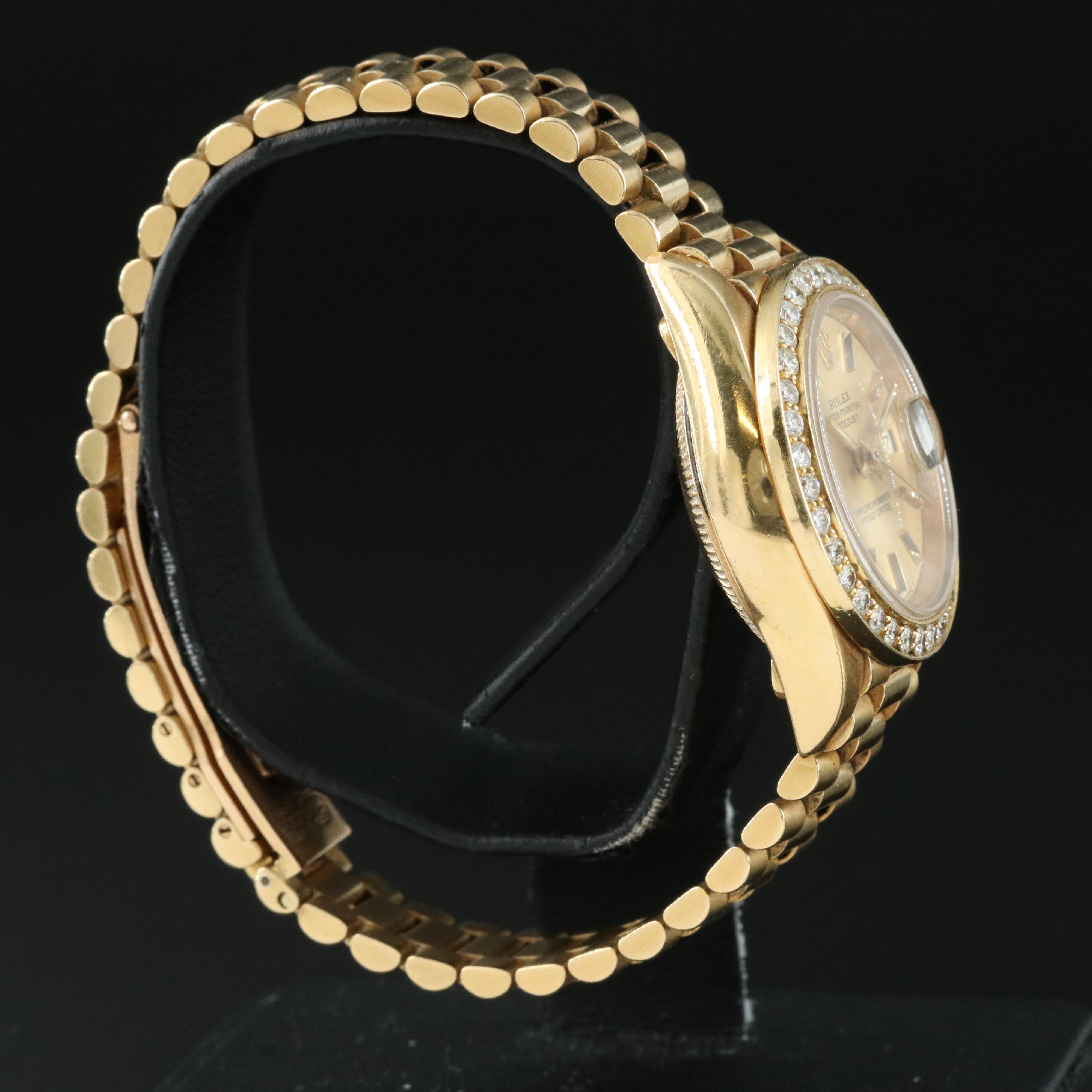 1987-88 Rolex Custom 1.00 CTW Diamond Bezel Datejust Watch