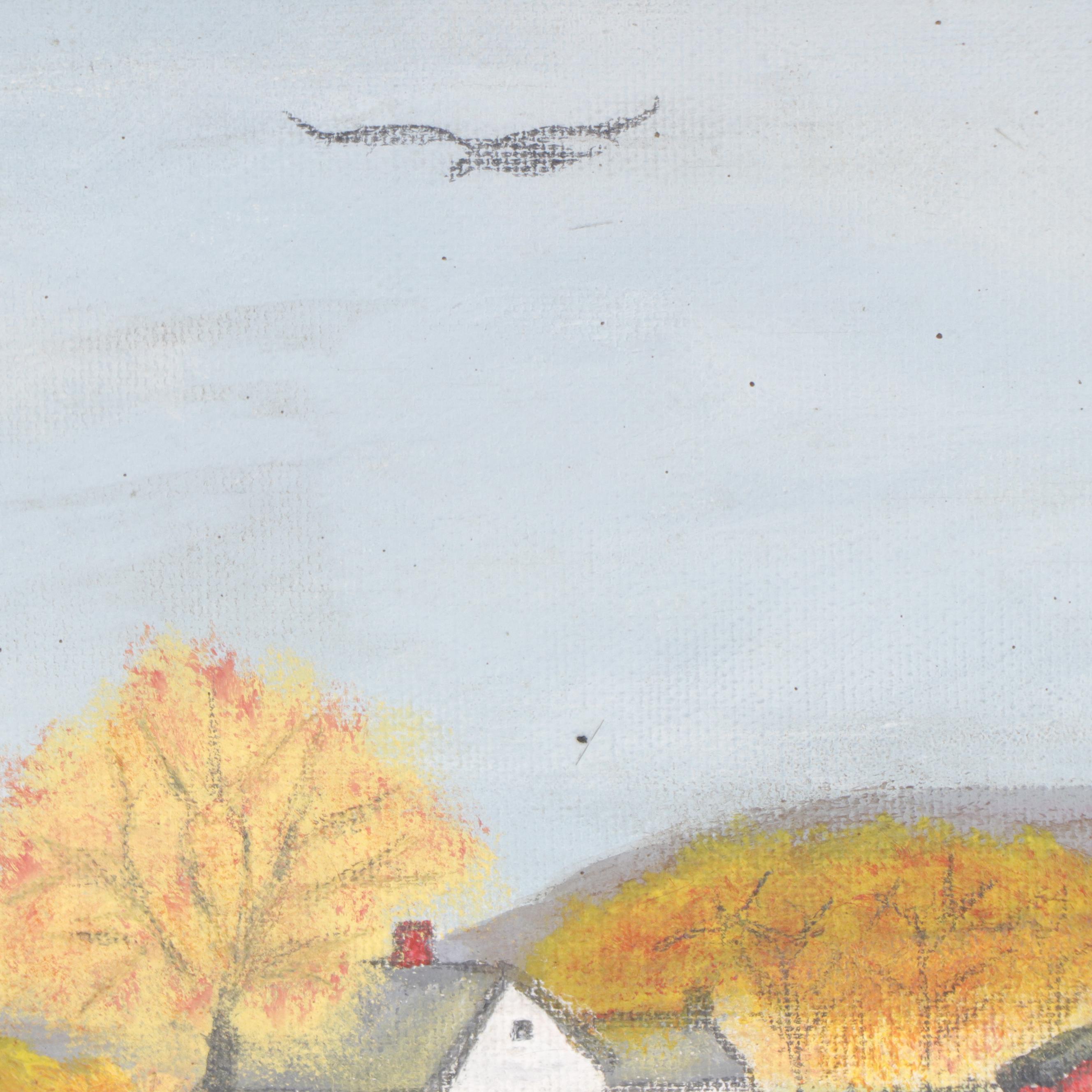 Landscape Acrylic Painting of Farm Scene