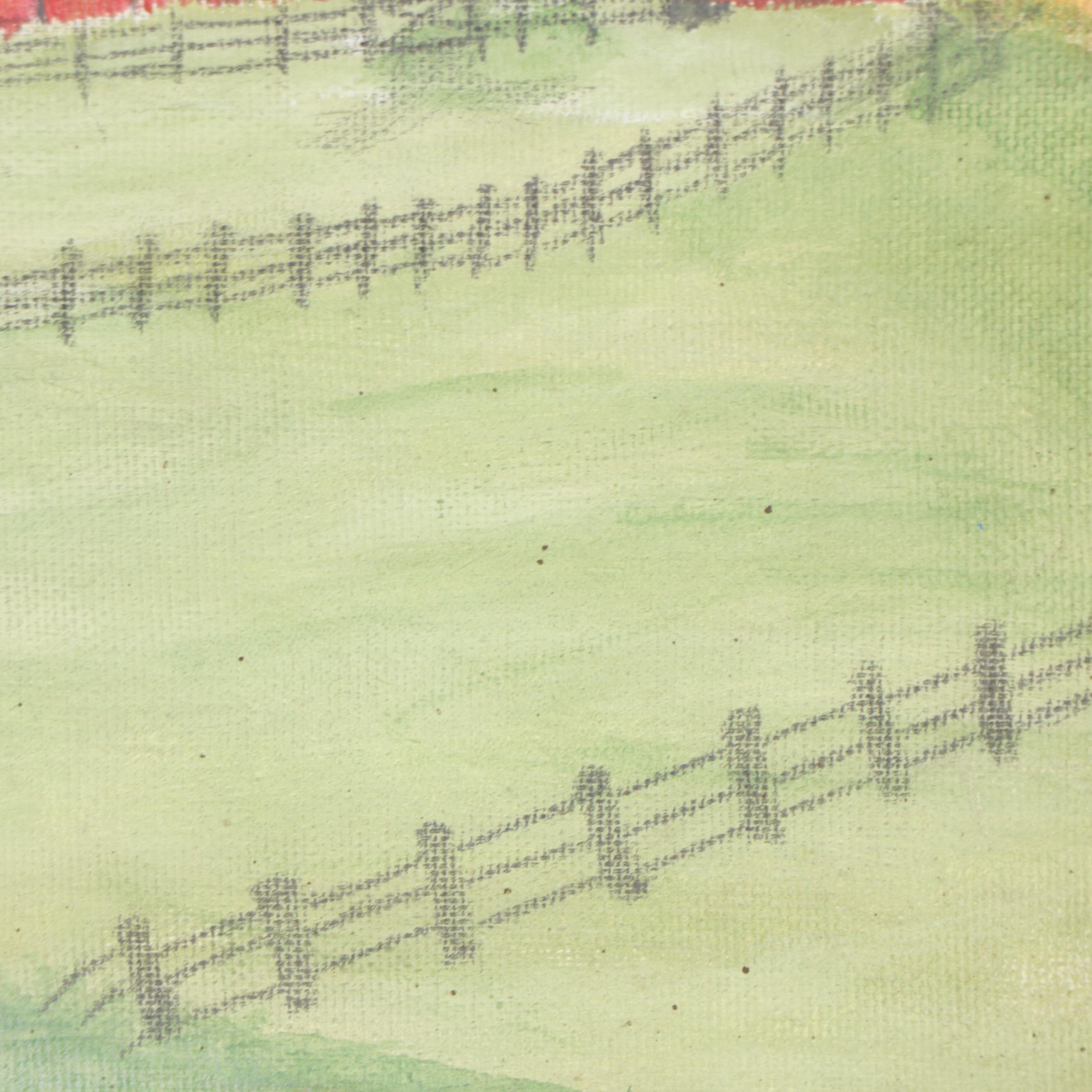 Landscape Acrylic Painting of Farm Scene