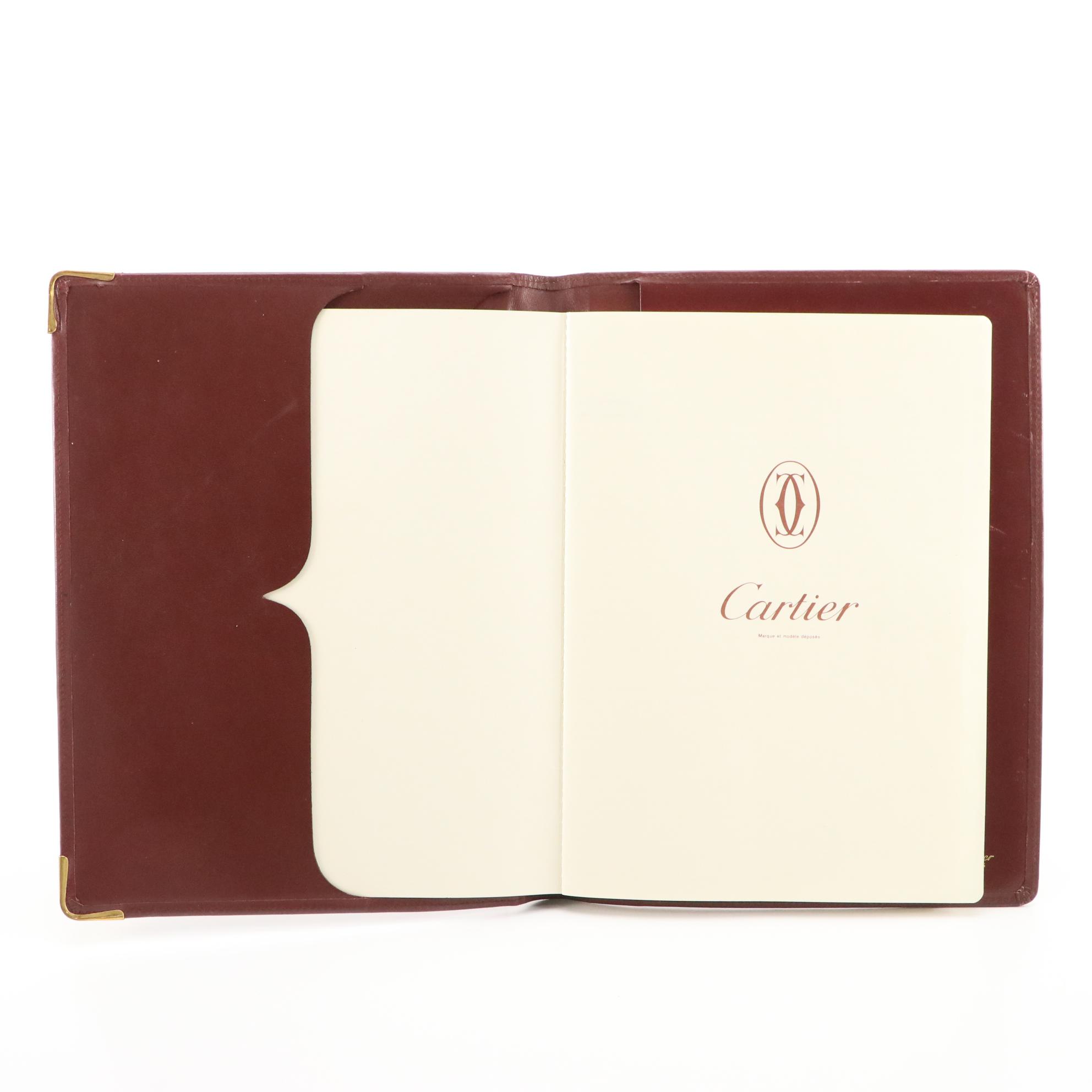 Cartier Must de Cartier Burgundy Leather Address Book Cover and Eyeglasses Case