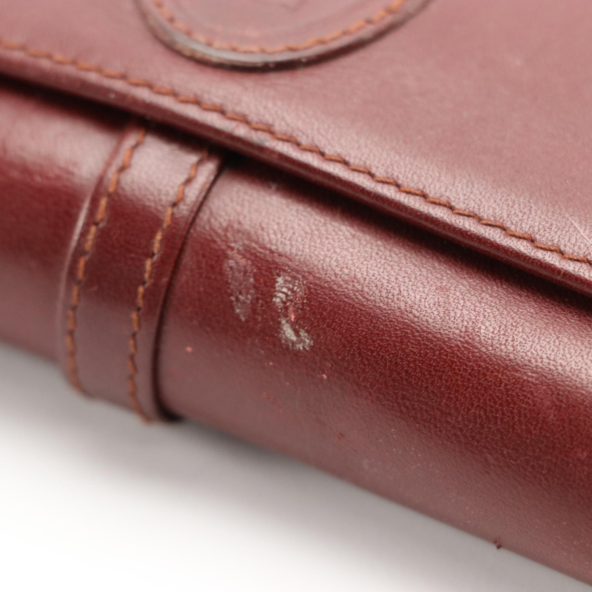 Cartier Must de Cartier Burgundy Leather Address Book Cover and Eyeglasses Case