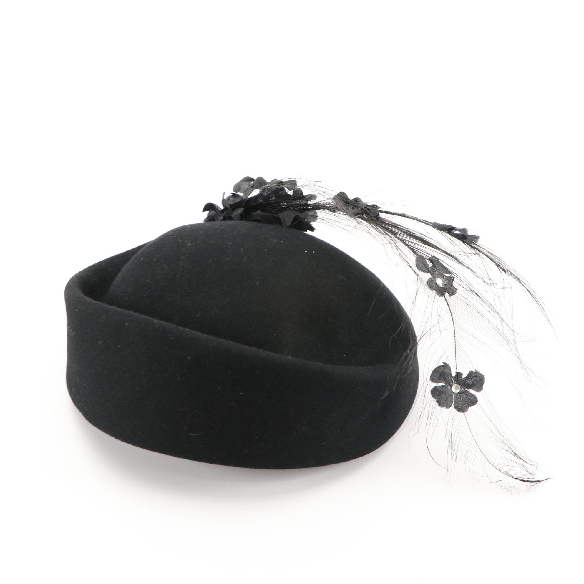 Adolfo II Embellished Crescent Hat, I. Magnin Top Hat and More Hats in Boxes