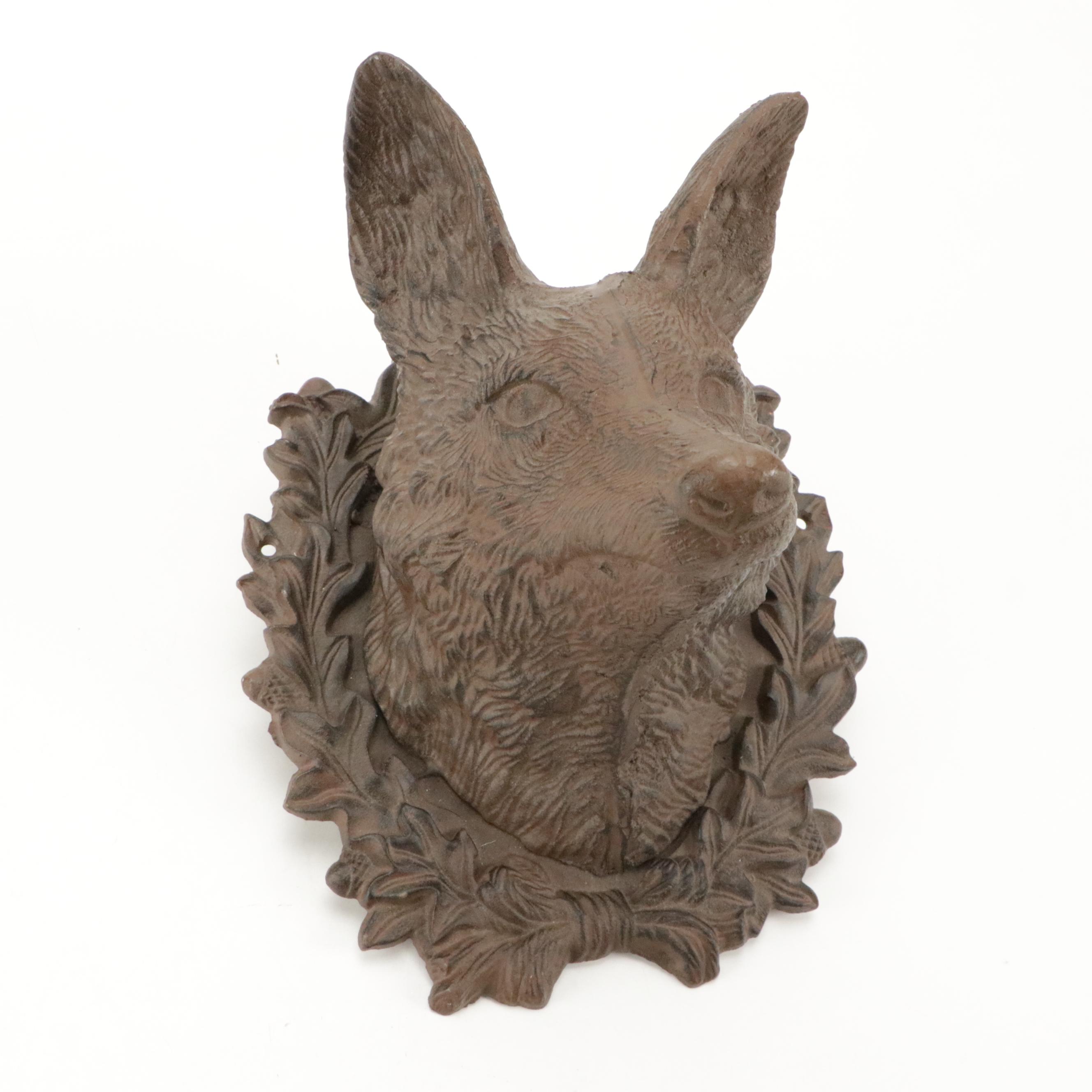 Cast Iron Fox Shoulder Mount
