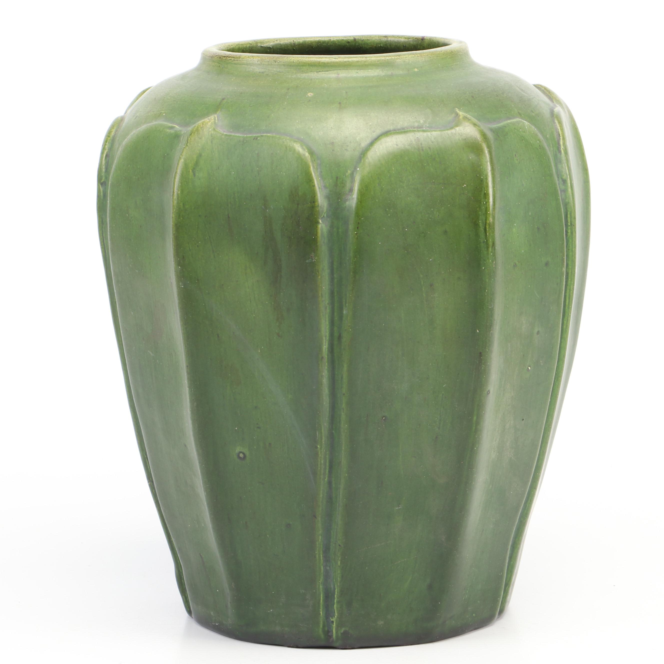 Art & Crafts Grueby Style Ceramic Production Vase