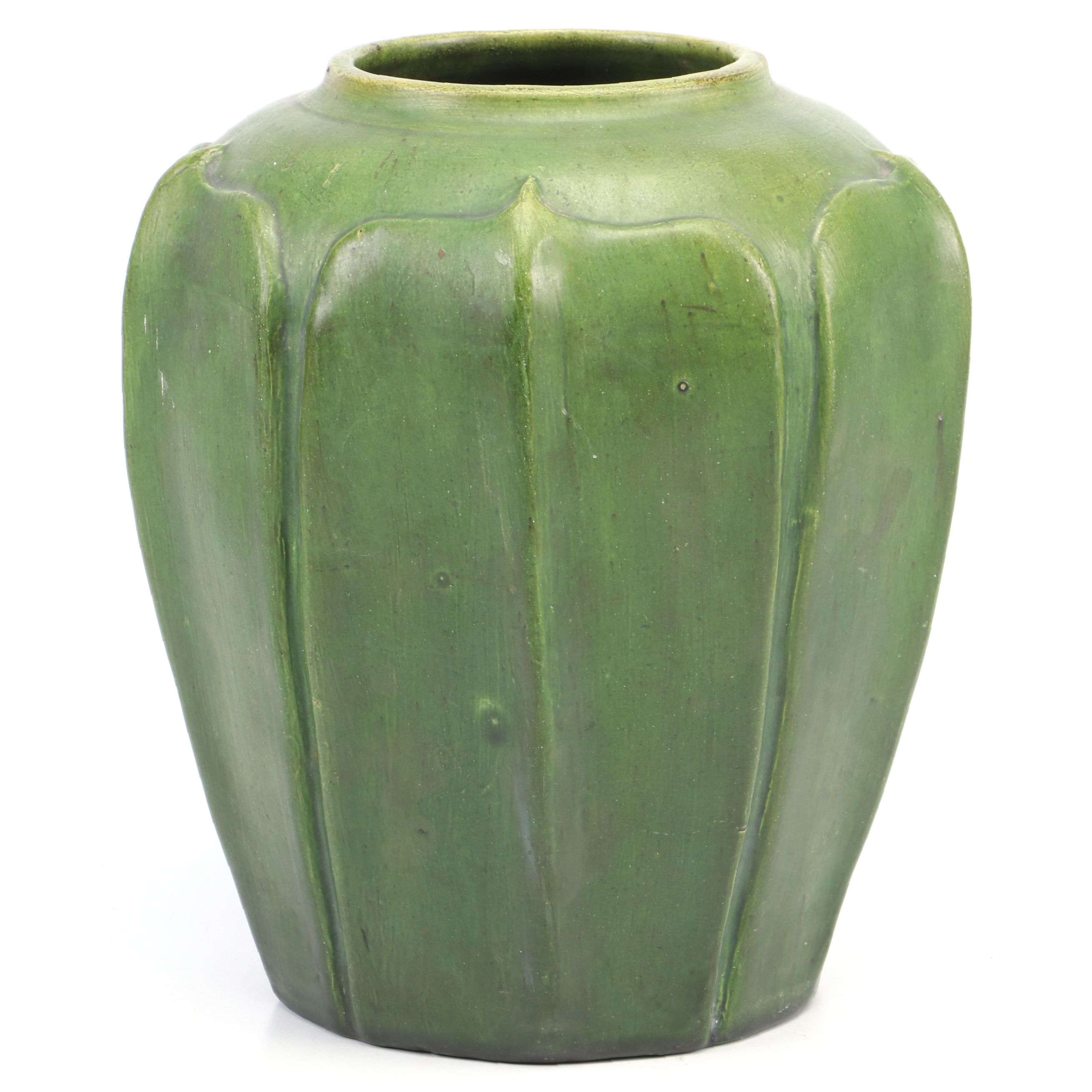 Art & Crafts Grueby Style Ceramic Production Vase