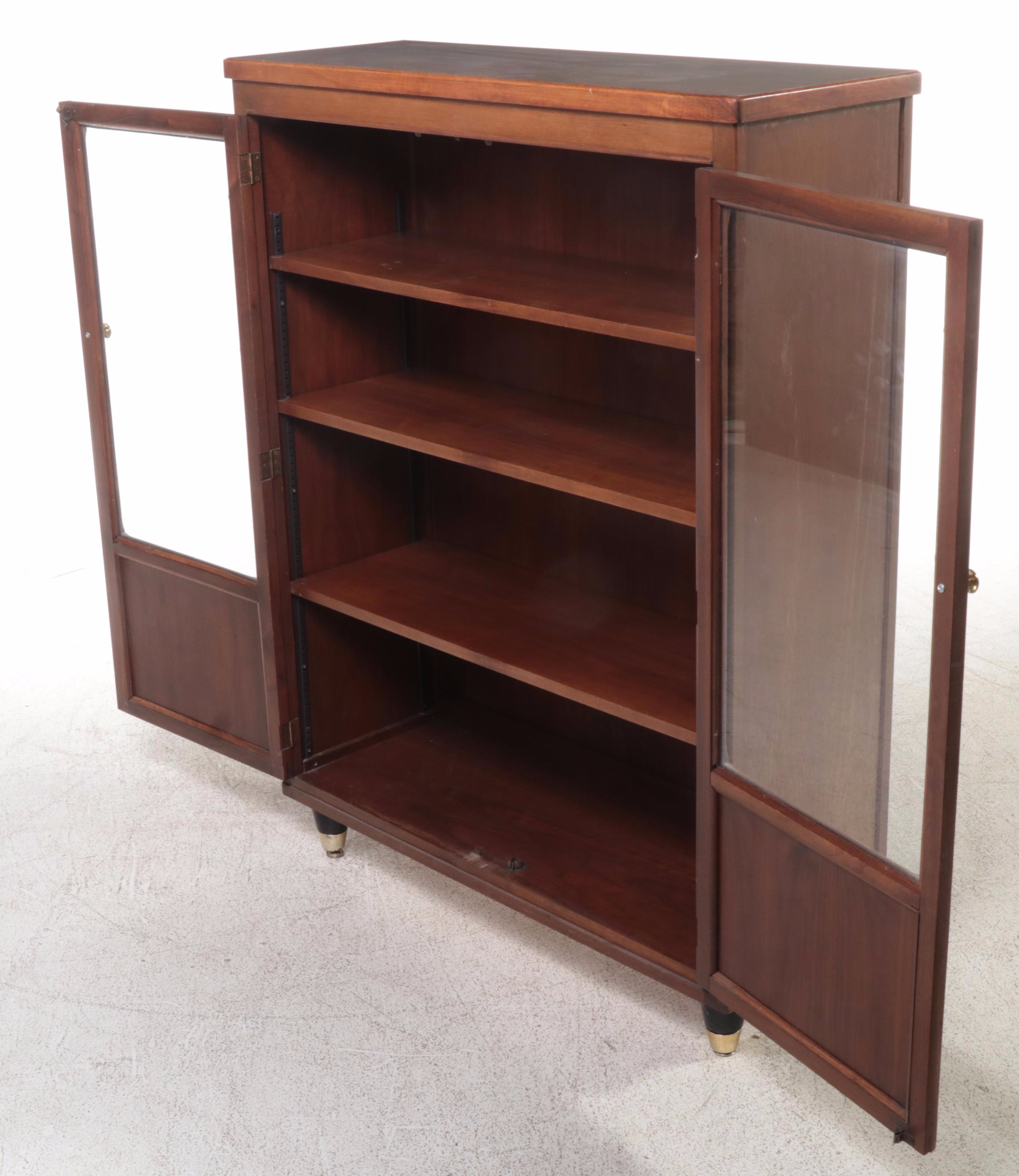 Mid Century Modern Style Glass Front Cabinet, Mid to Late 20th Century