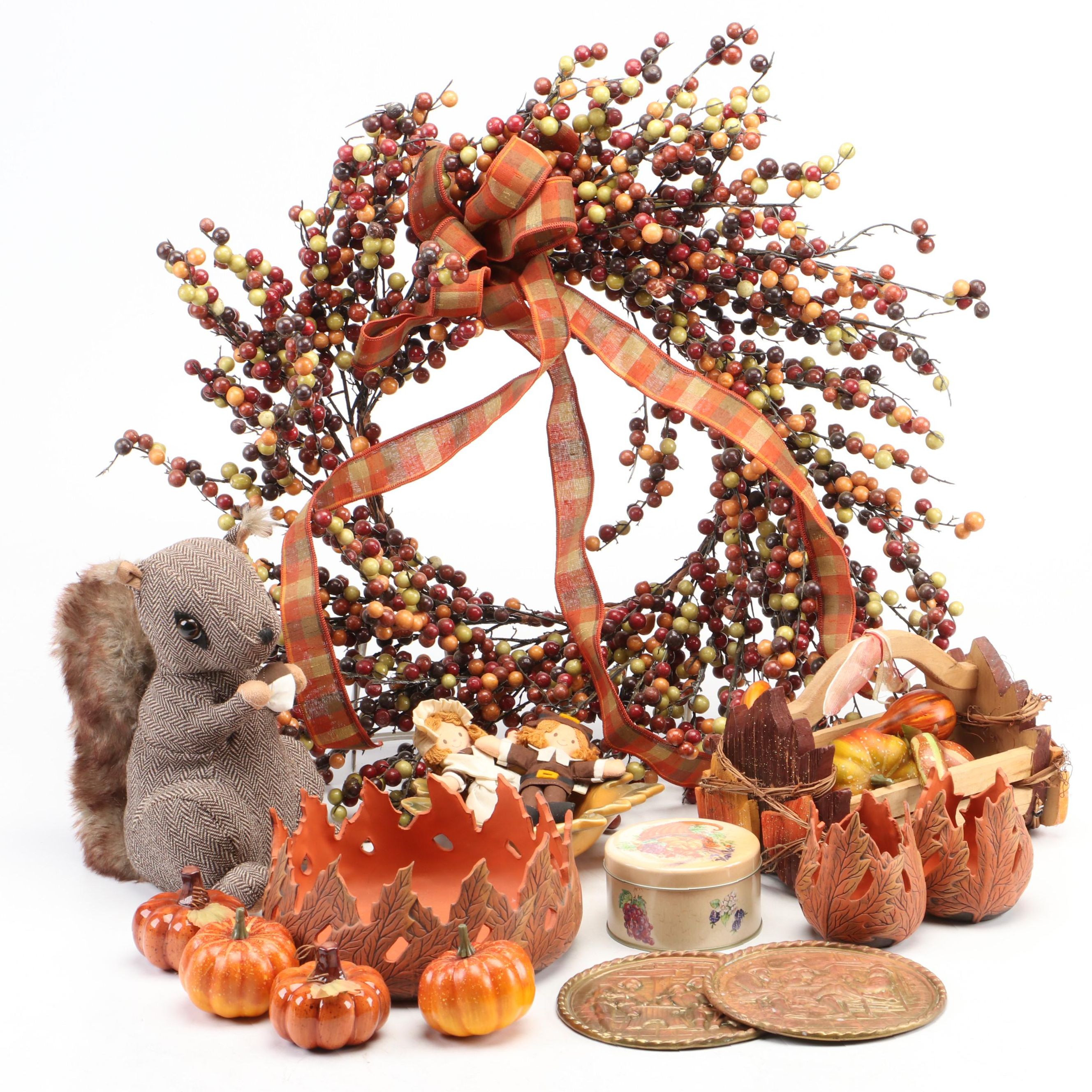 Artificial Bittersweet with Other Autumnal Themed Decor