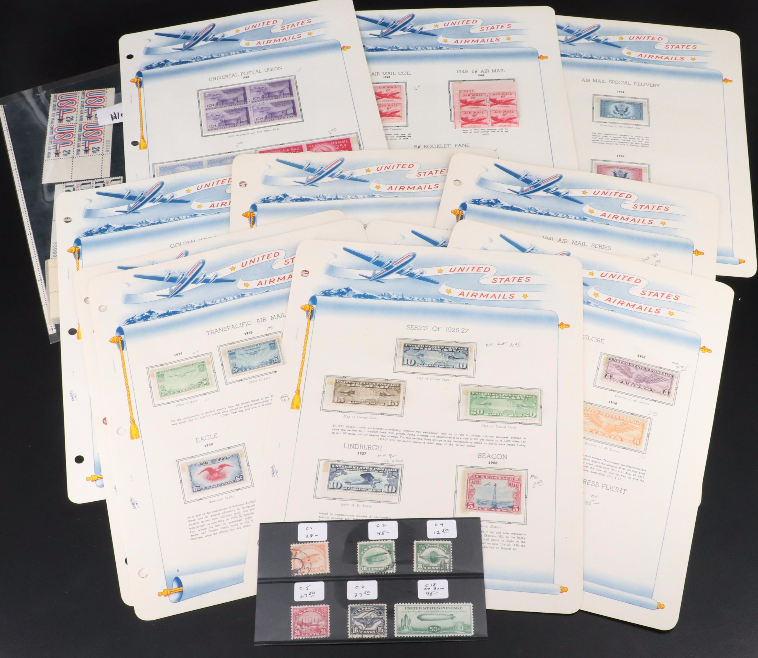 Mint Condition Air Mail Postage Stamp Collection