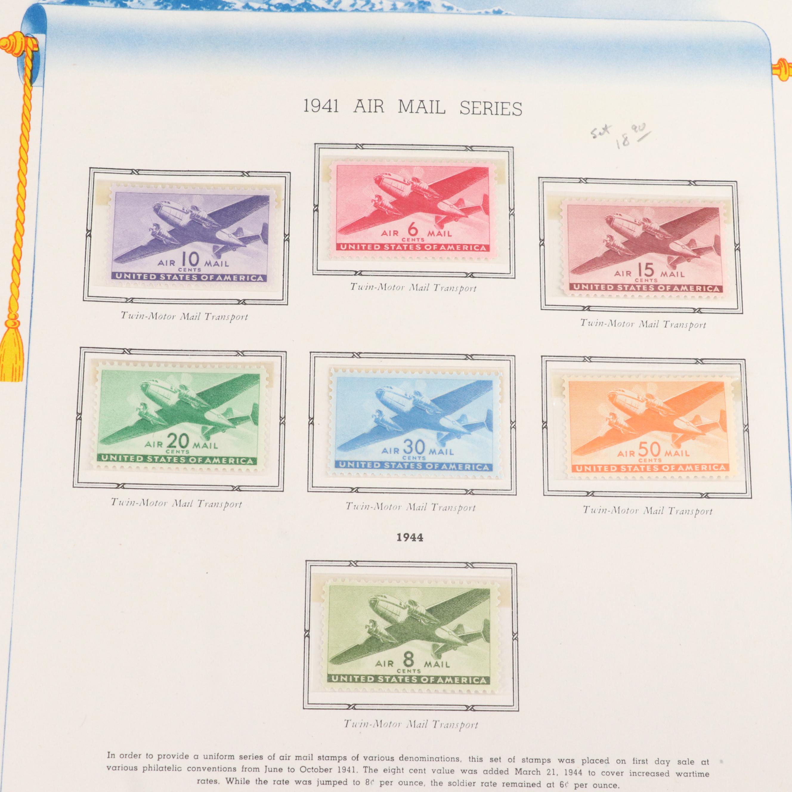 Mint Condition Air Mail Postage Stamp Collection