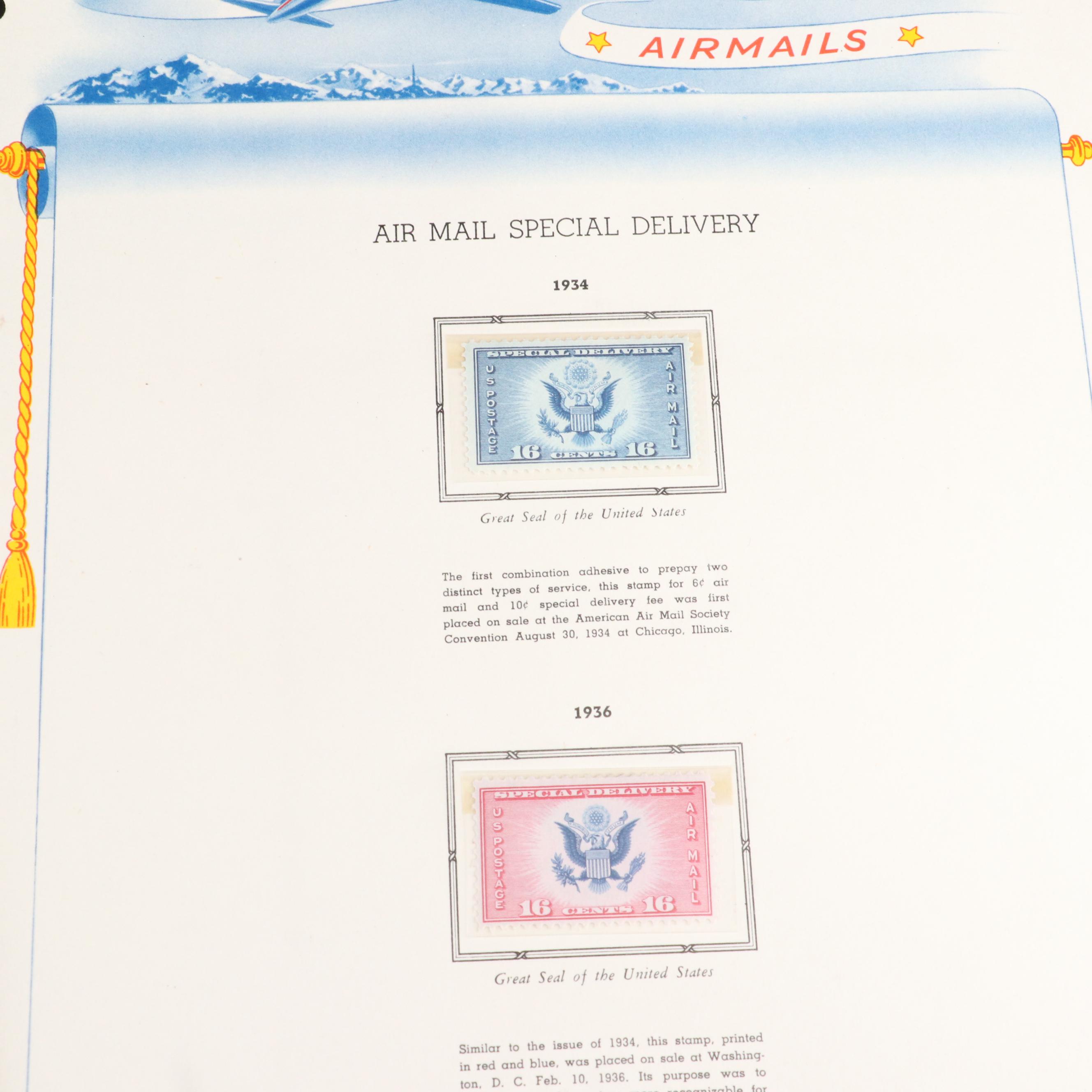 Mint Condition Air Mail Postage Stamp Collection