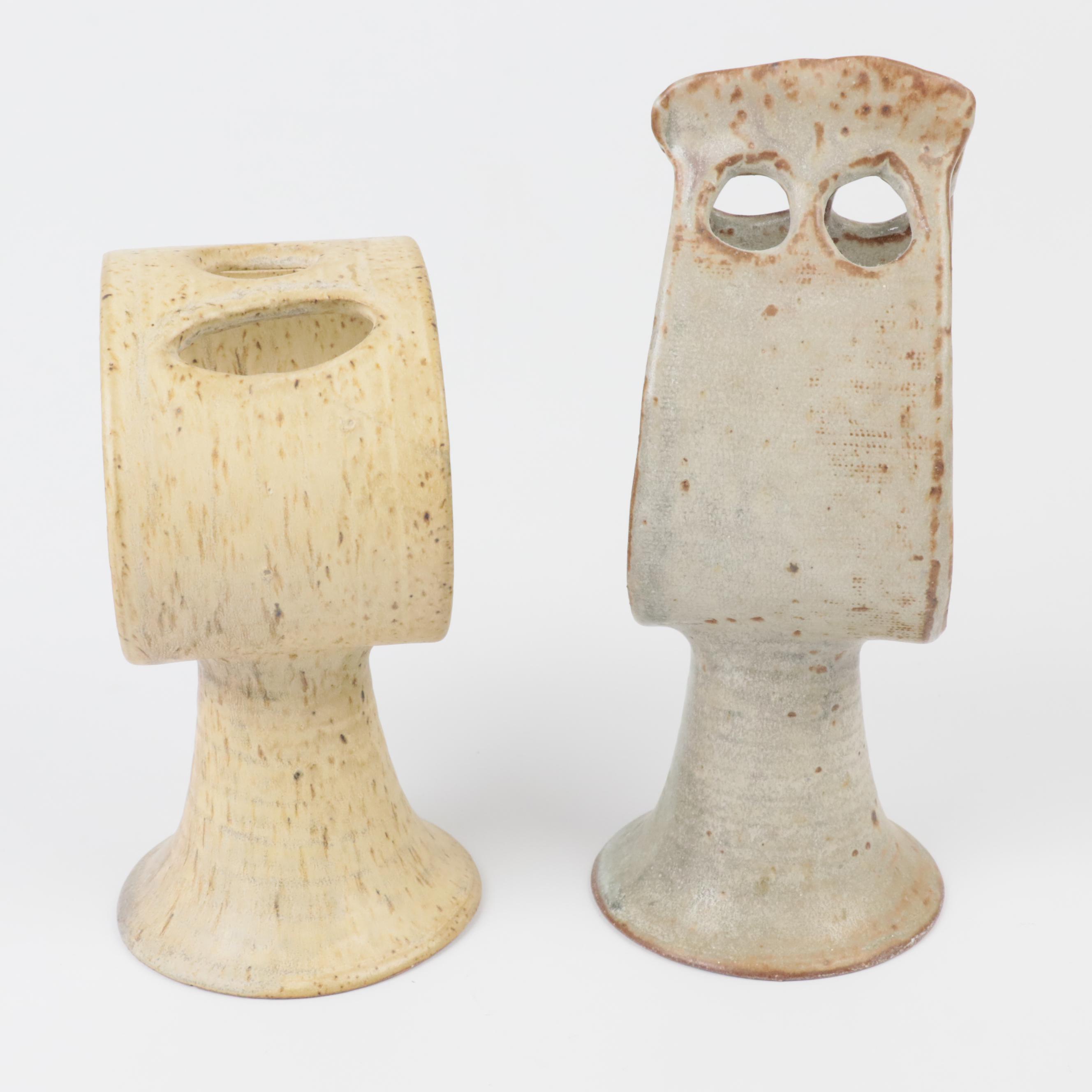 Pigeon Forge Pottery Candle Holders, Art Pottery Bowl