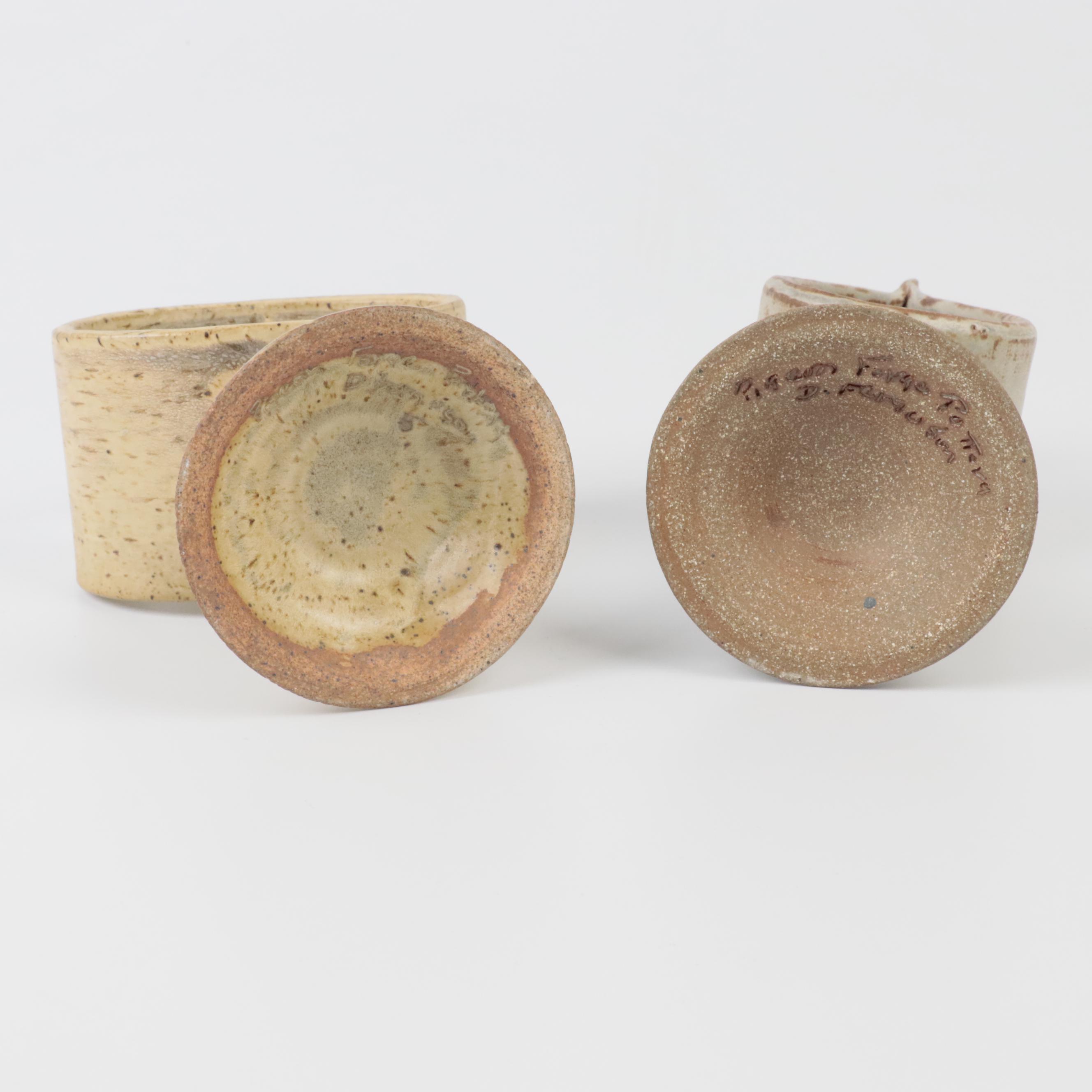 Pigeon Forge Pottery Candle Holders, Art Pottery Bowl