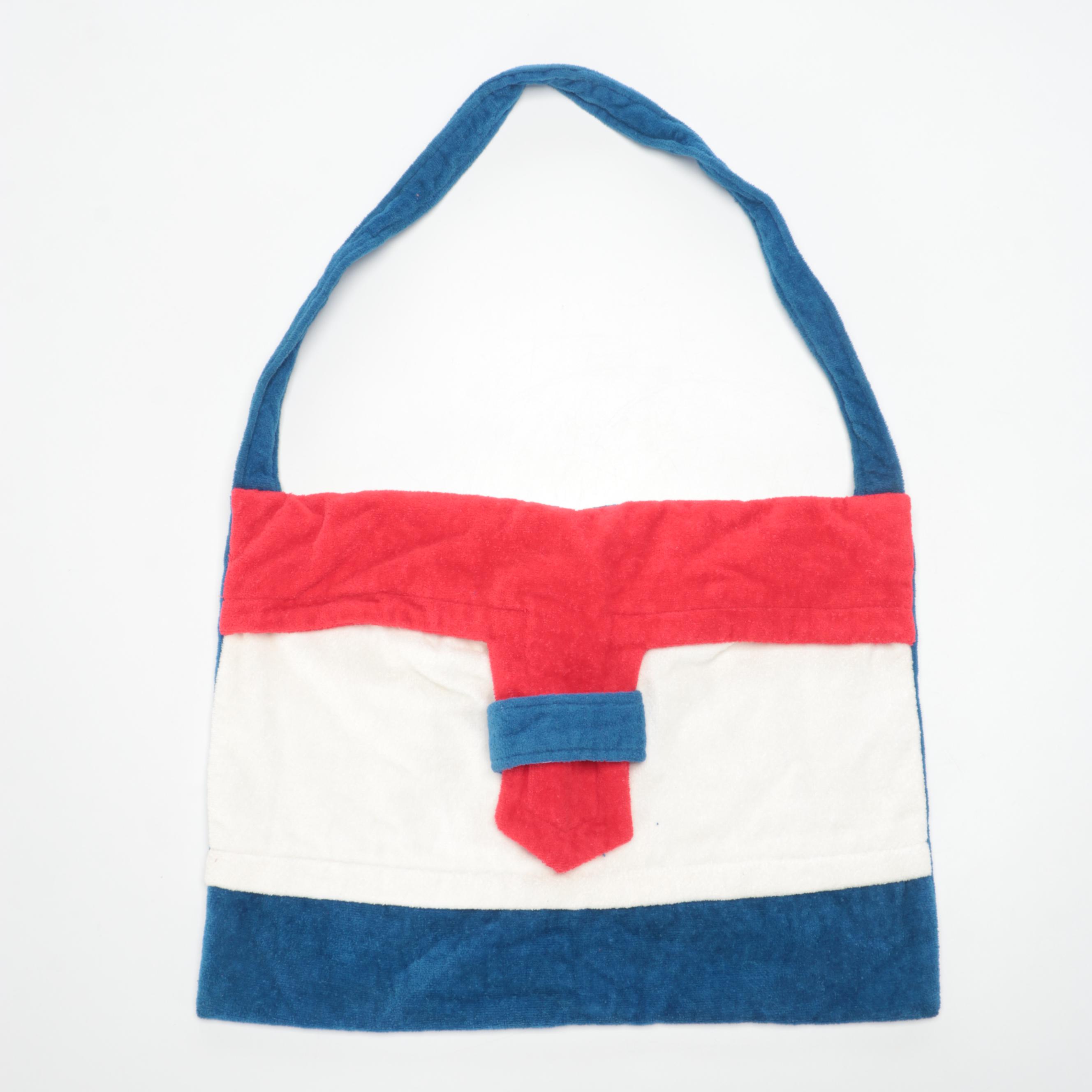 Machine-Stitched Terry Cloth Pocketed Beach Towels with Terry Cloth Beach Totes