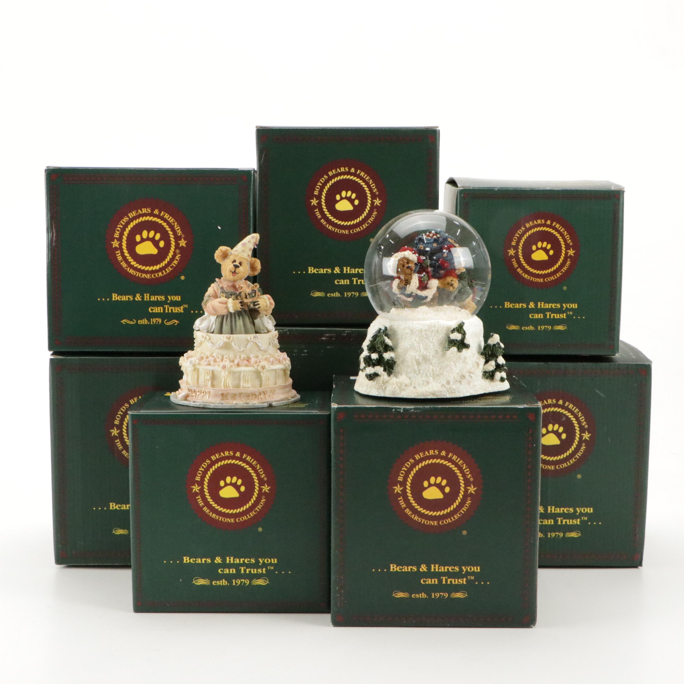 Boyds Bears The Bearstone Collection Composite Figurines and Water Globes