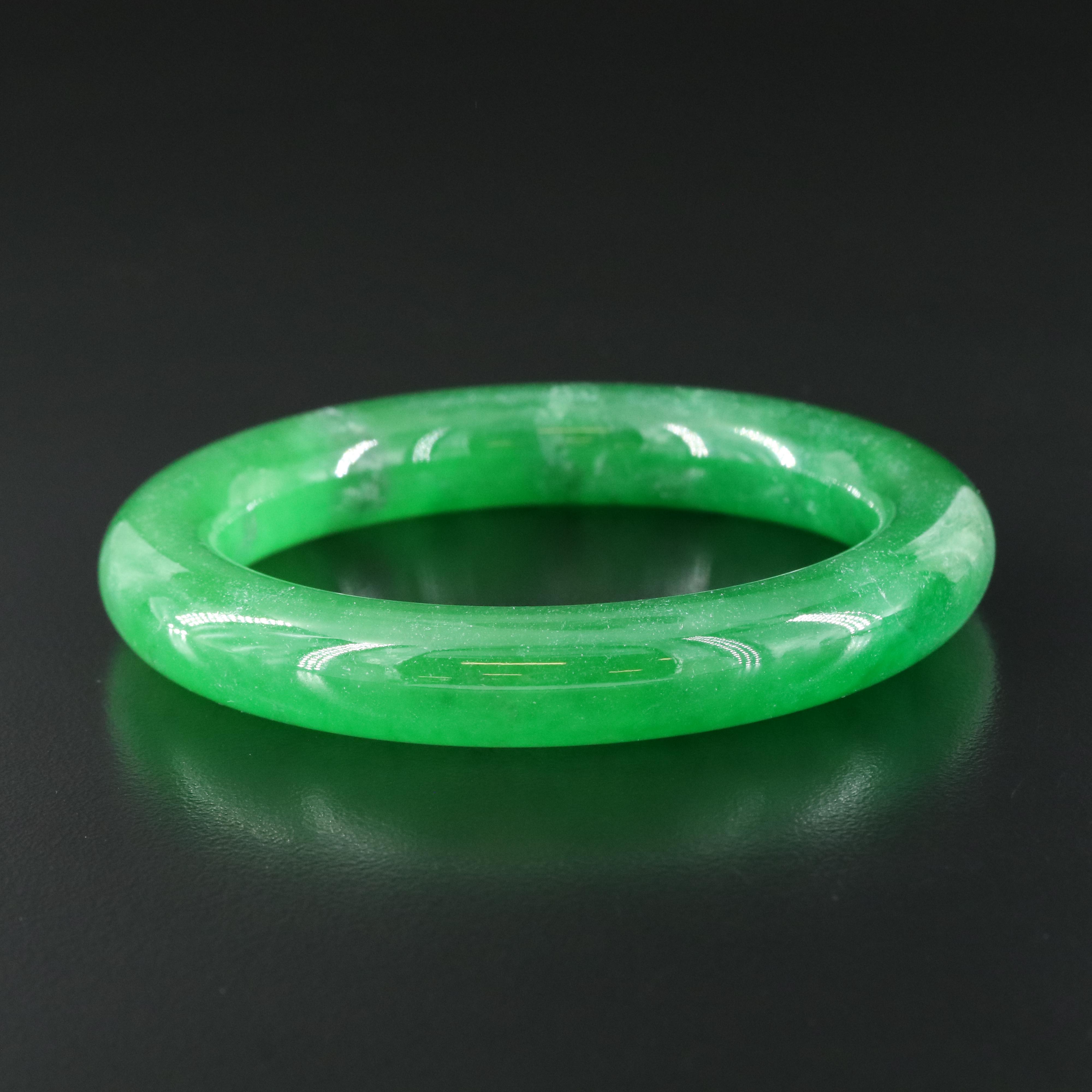 Jadeite Hololith Bangle Bracelet