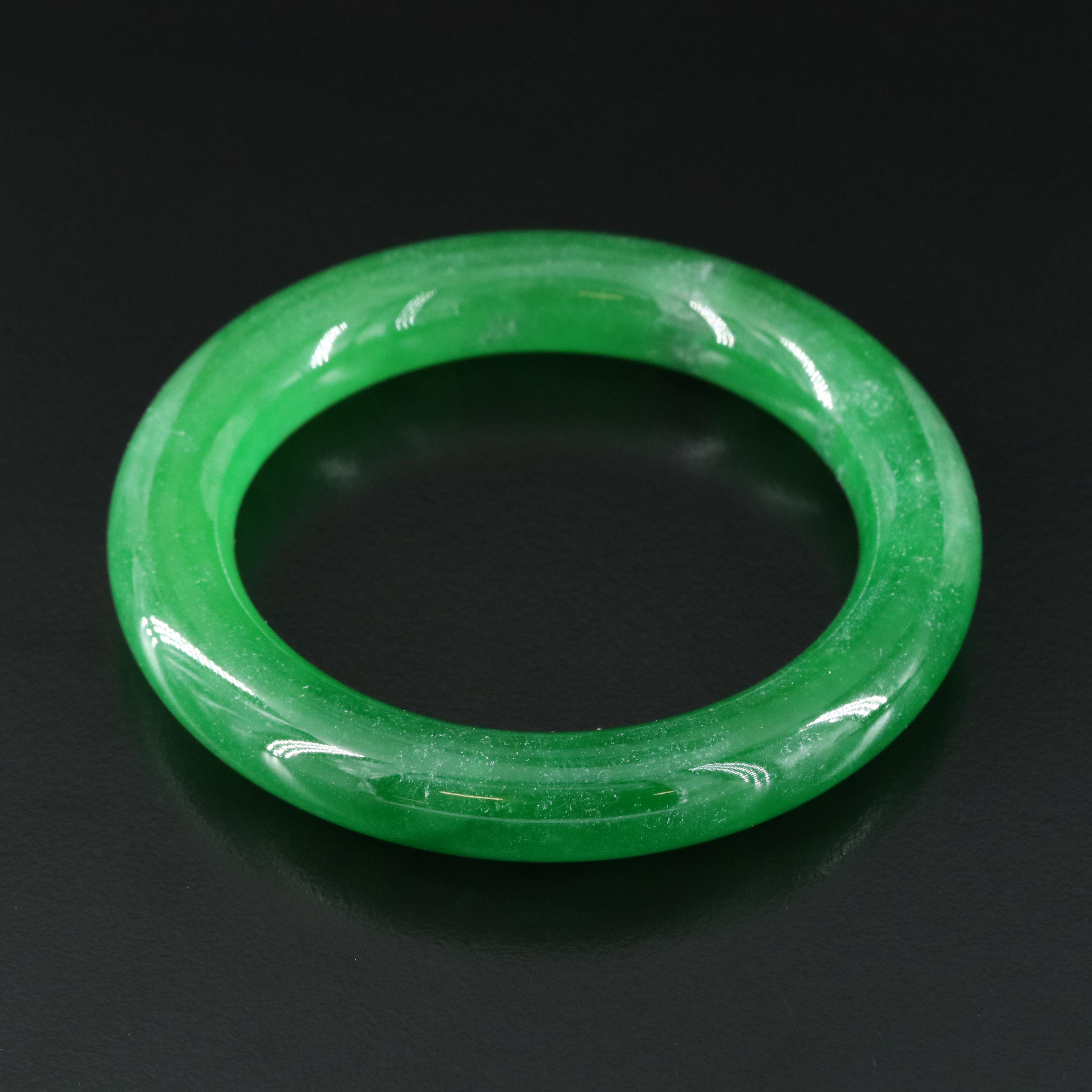 Jadeite Hololith Bangle Bracelet