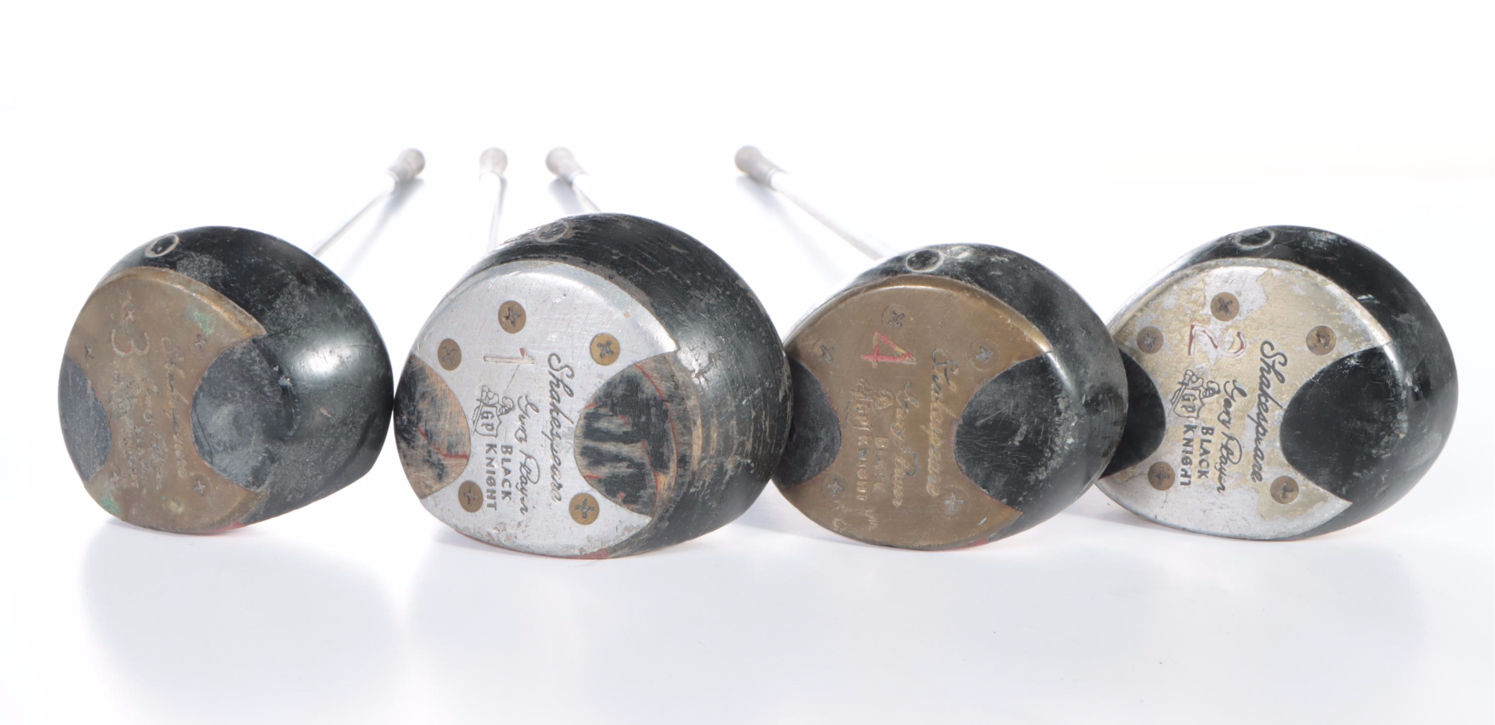 Burton Leather Golf Bag, Shakespeare Clubs & Gary Player Persimmon Wood Drivers