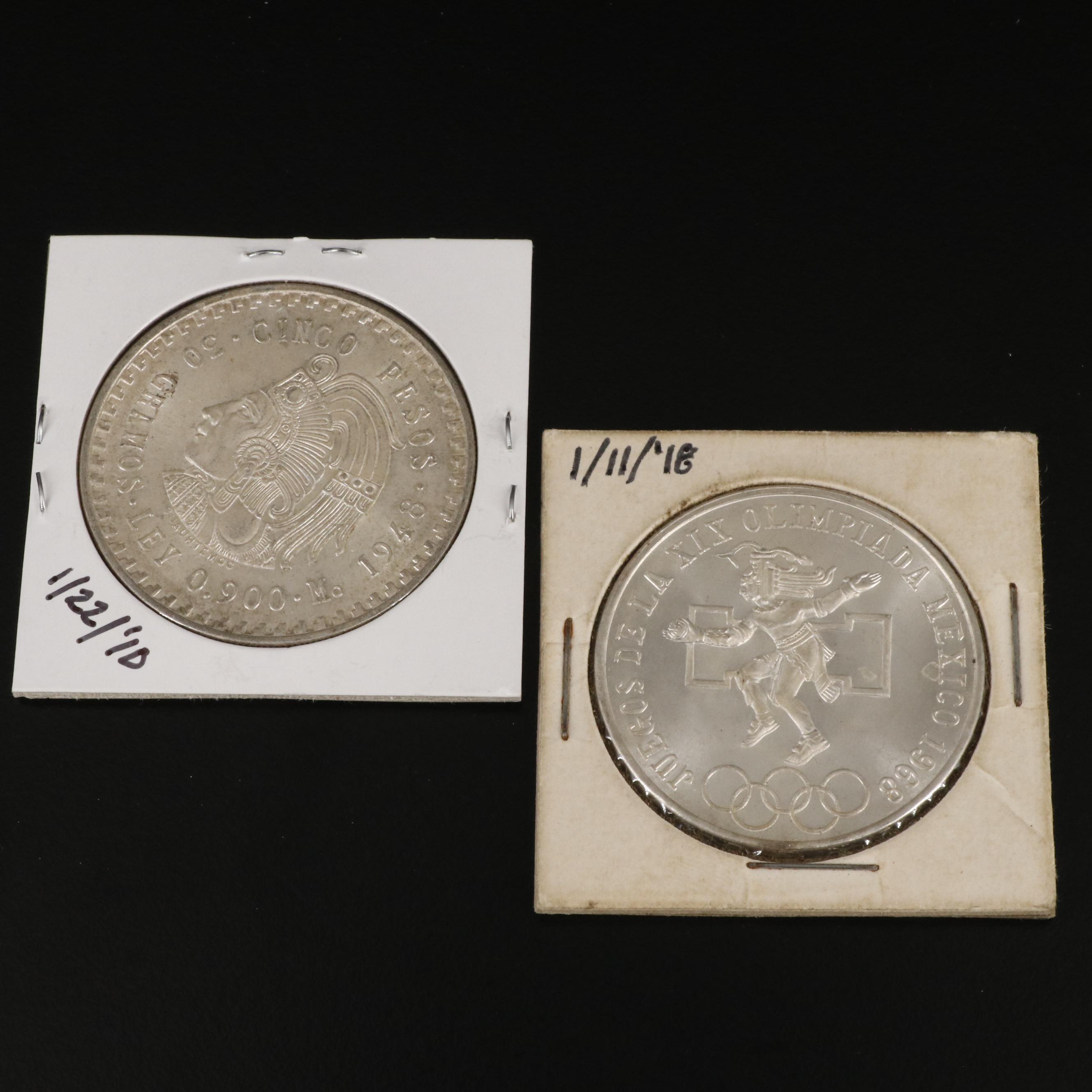 Collection of Nine Mexican Silver Coins