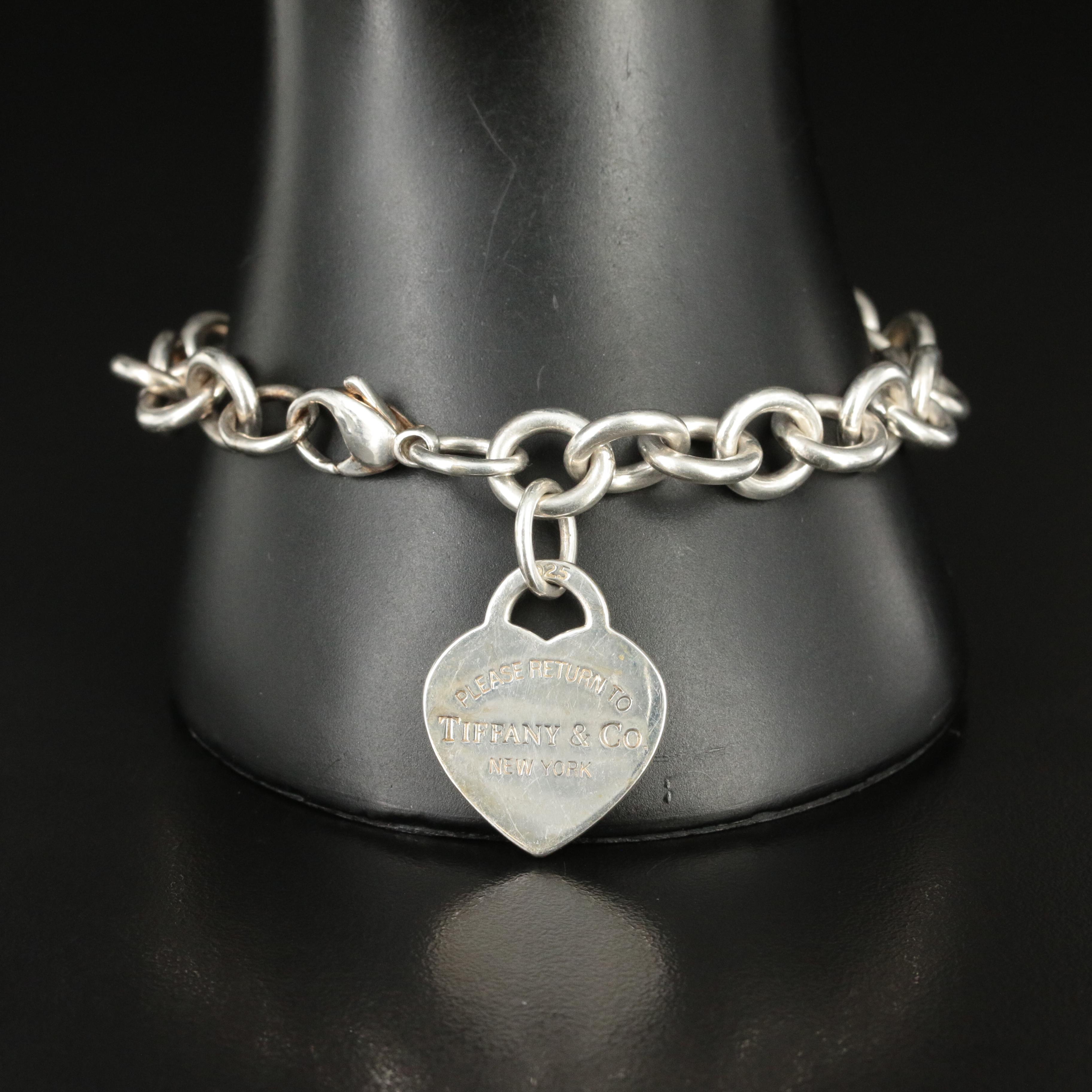 Tiffany & Co. "Return to Tiffany" Sterling Heart Charm Bracelet