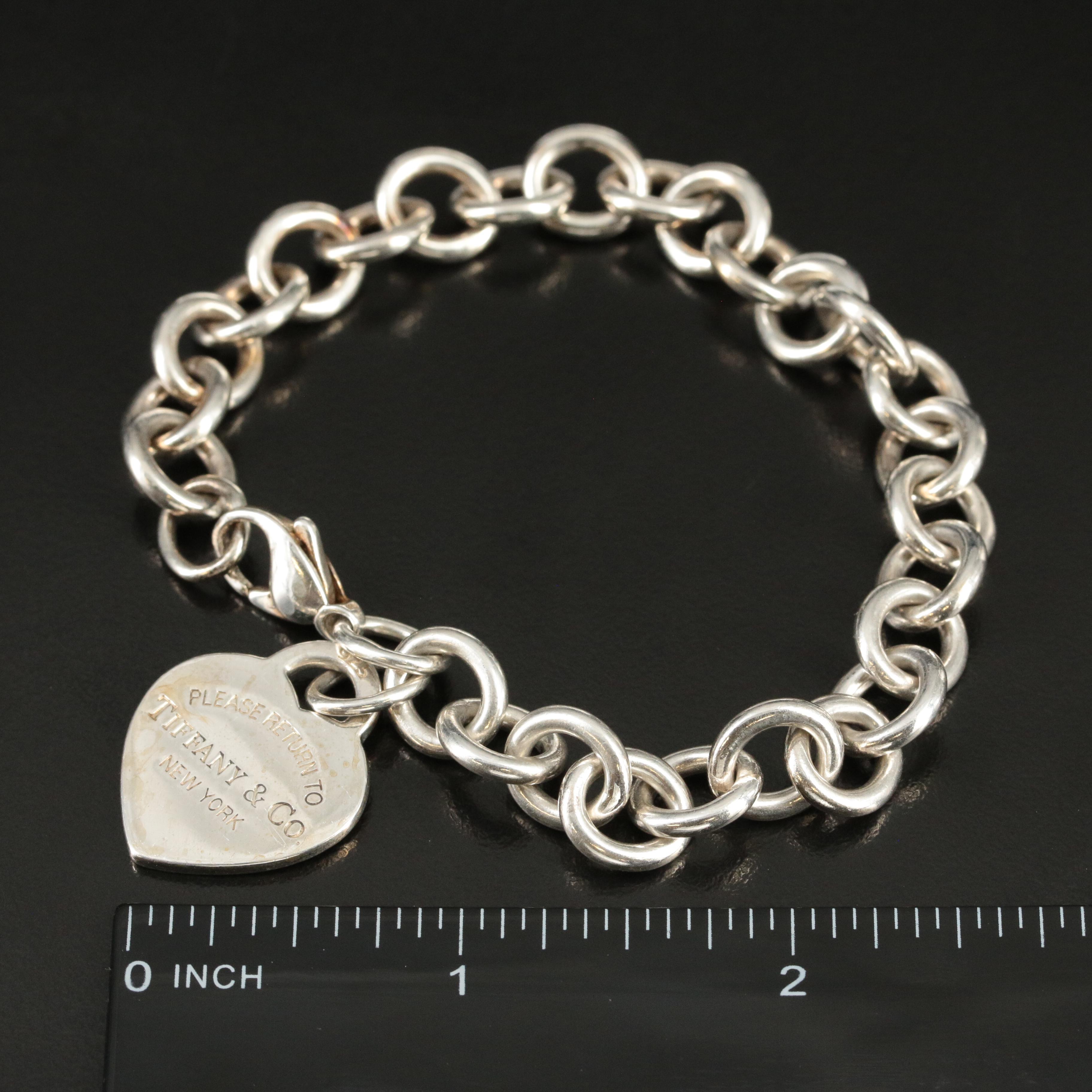 Tiffany & Co. "Return to Tiffany" Sterling Heart Charm Bracelet