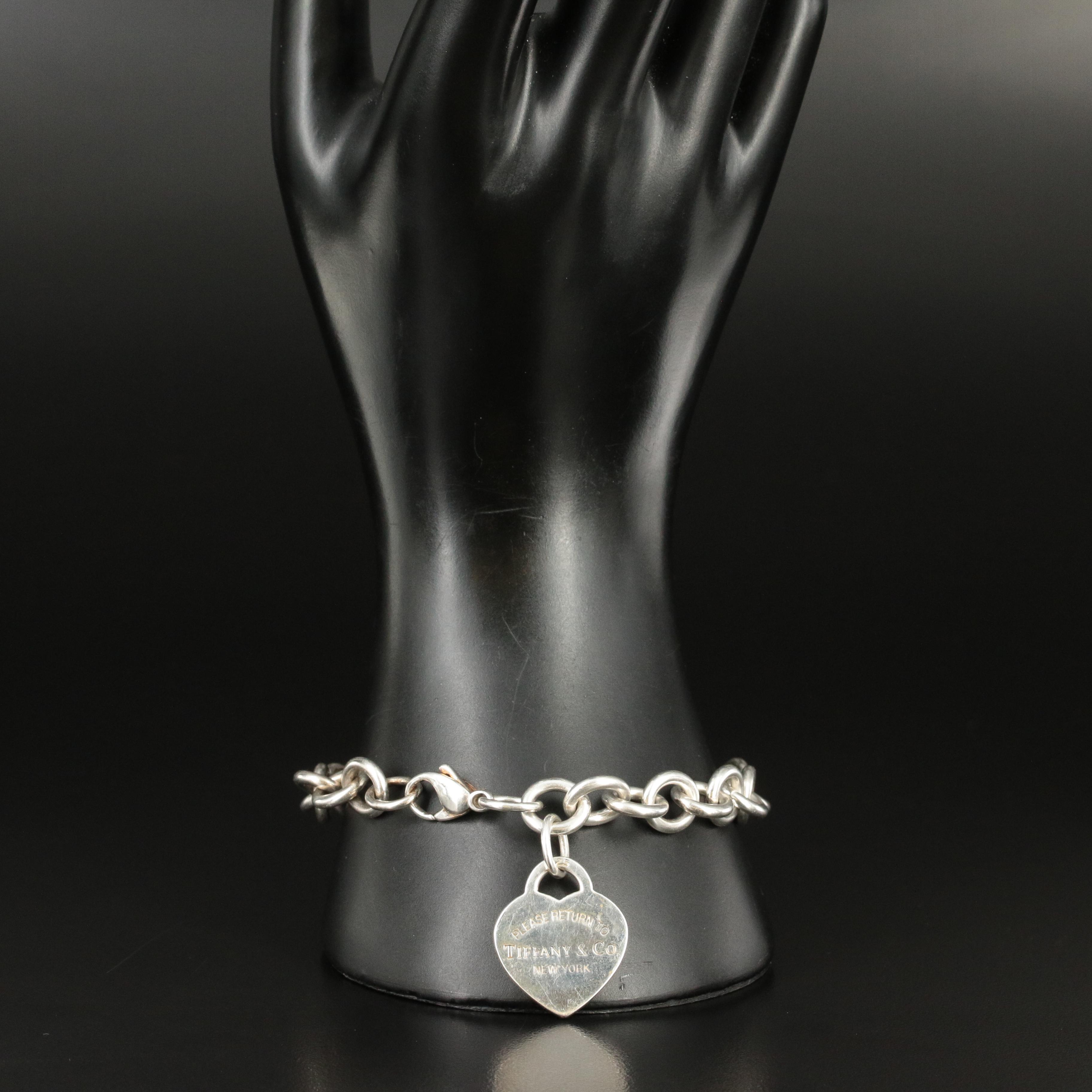 Tiffany & Co. "Return to Tiffany" Sterling Heart Charm Bracelet