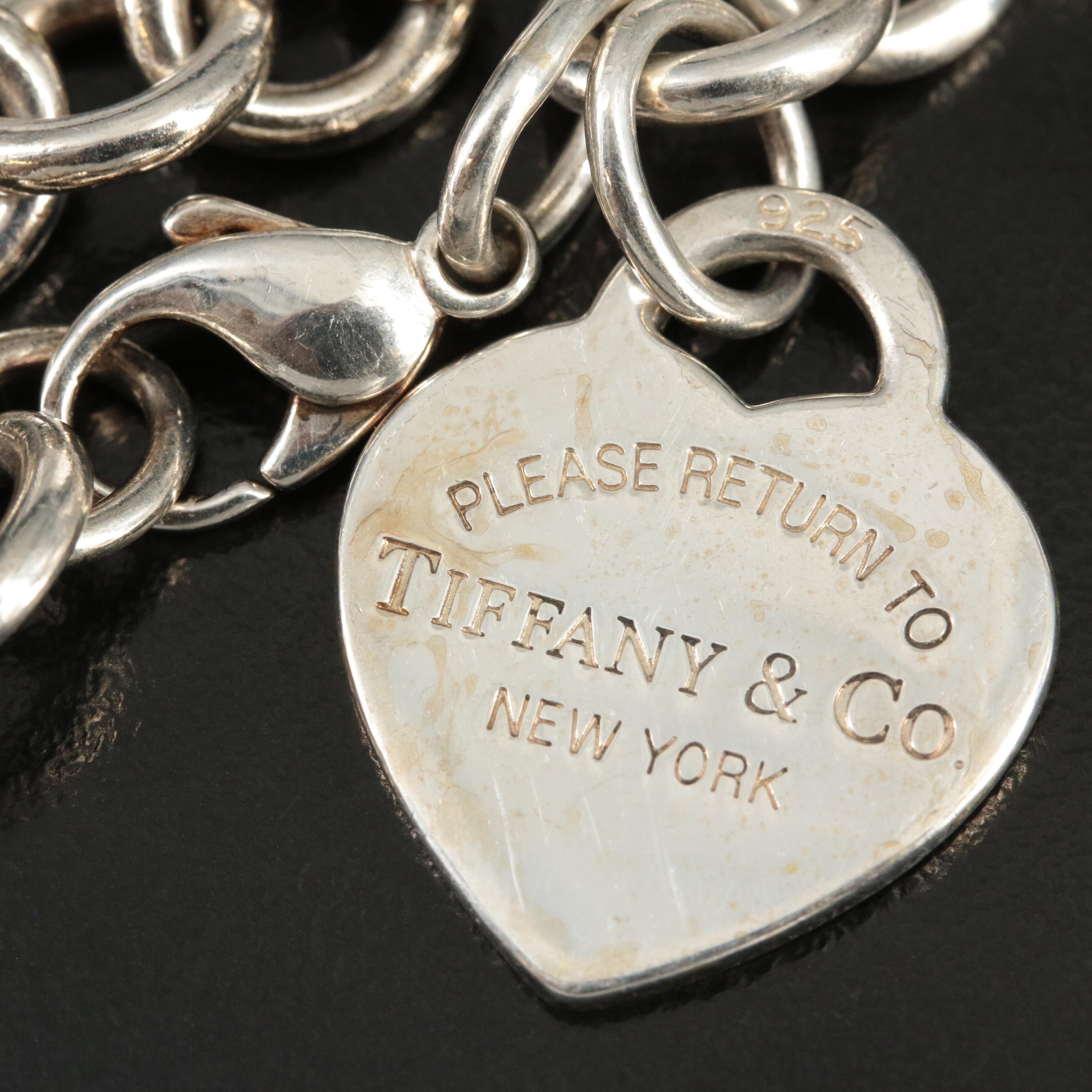 Tiffany & Co. "Return to Tiffany" Sterling Heart Charm Bracelet
