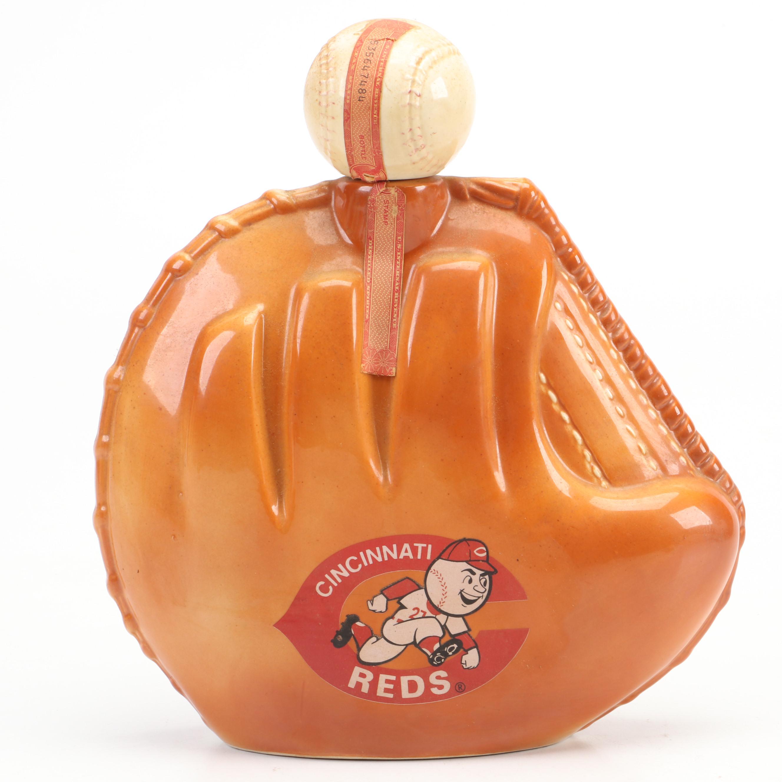 Vintage Cincinnati Reds "The Big Red Machine" Decanter with Baseball Top