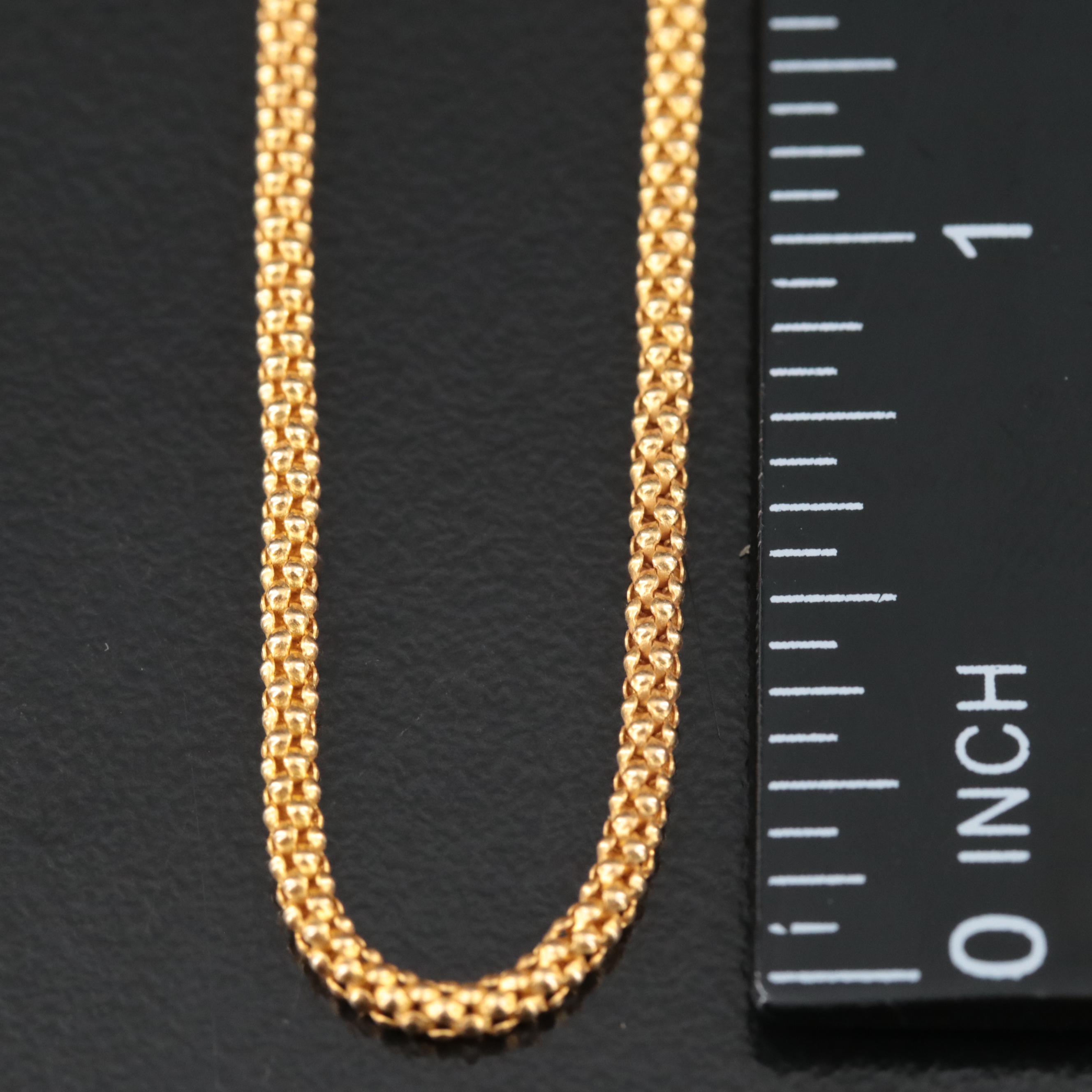 21K Popcorn Chain Necklace