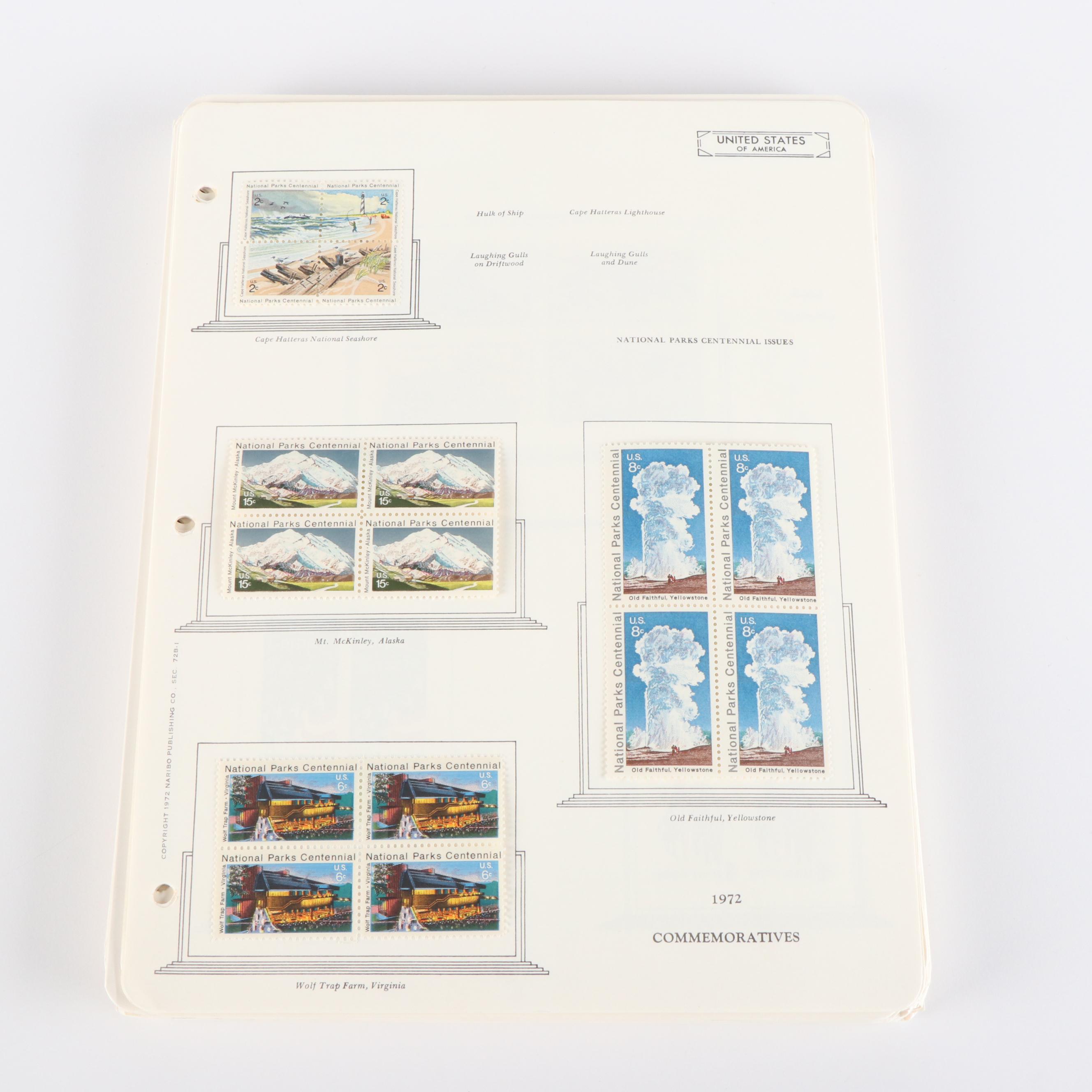 Large Collection of U.S. Postage Stamp Plate Blocks, 60s and 70s