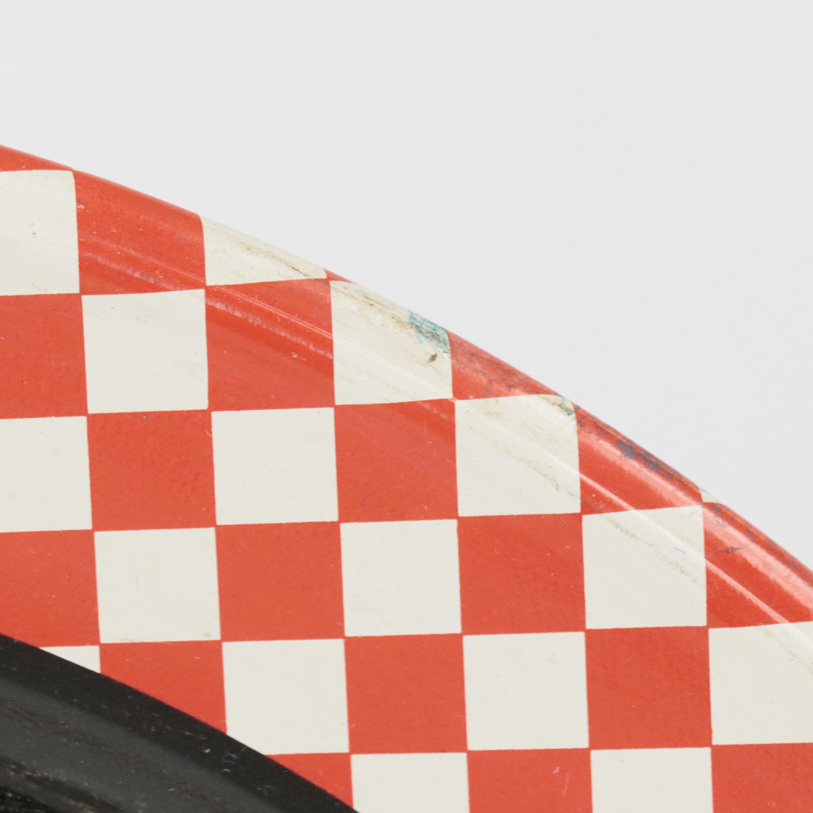 Round Painted Metal Bread Box, Metal Serving Tray and Universal Percolator