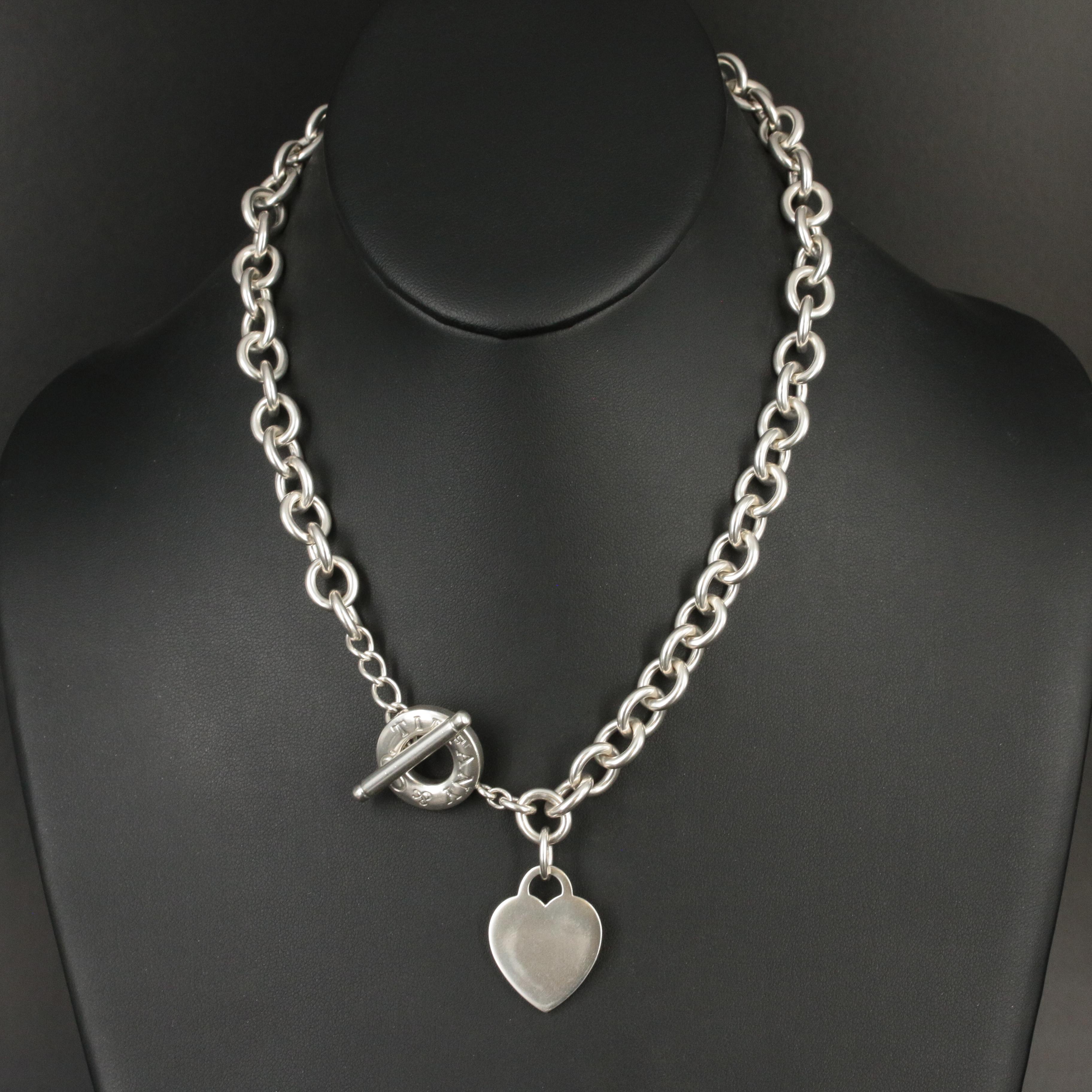 Tiffany & Co. Sterling Heart Toggle Necklace