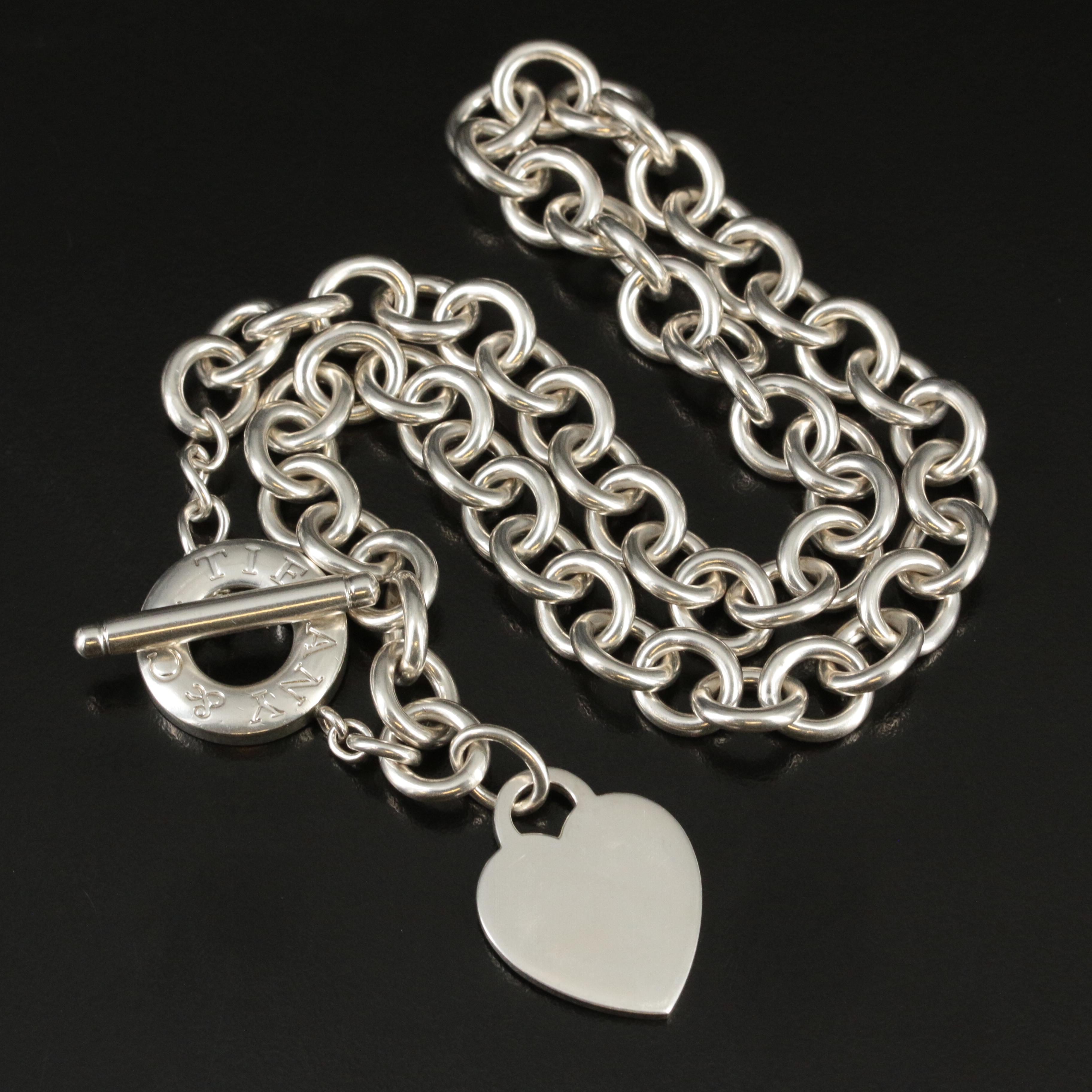 Tiffany & Co. Sterling Heart Toggle Necklace
