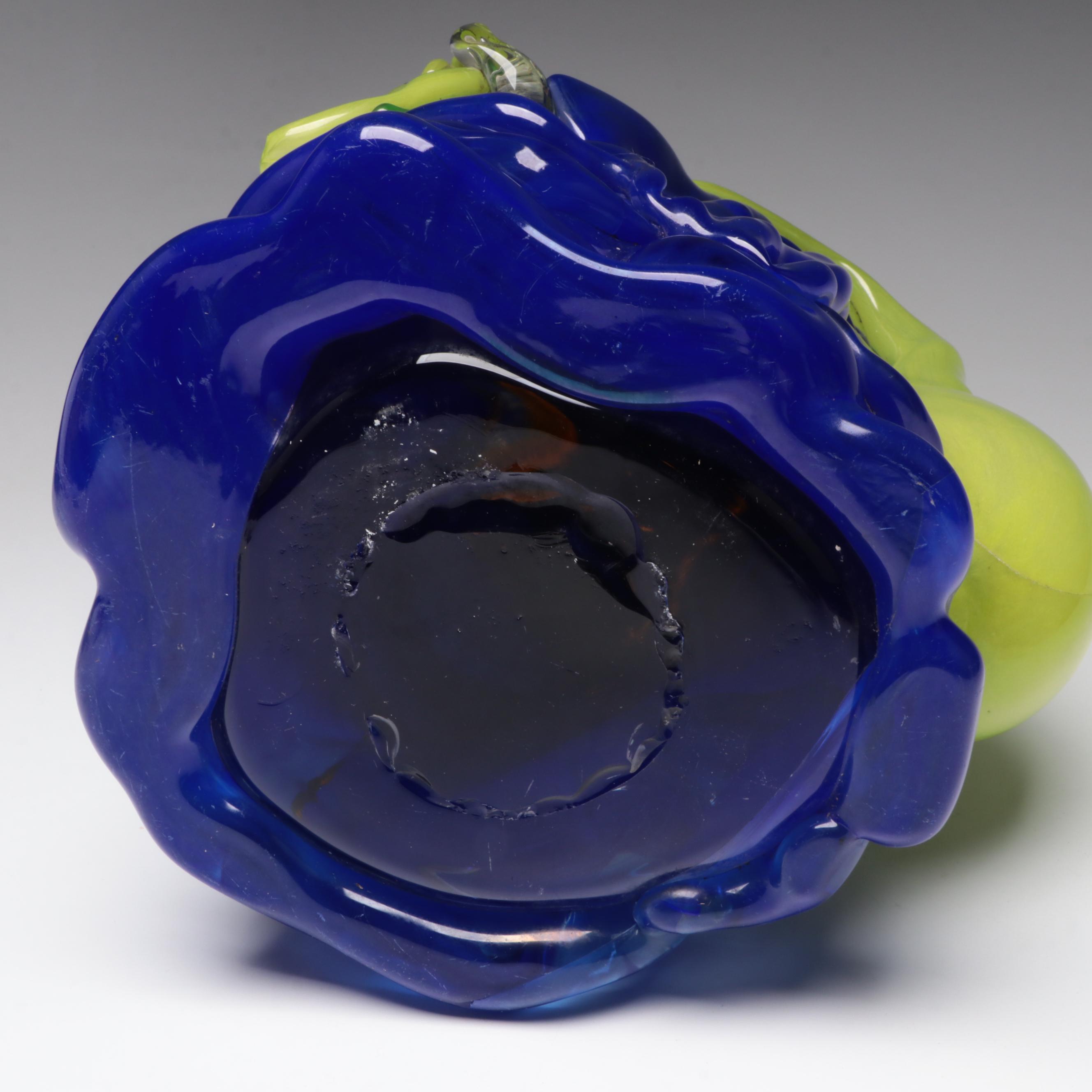 Handcrafted Blue Cloaked Studio Art Glass Figural Sculpture