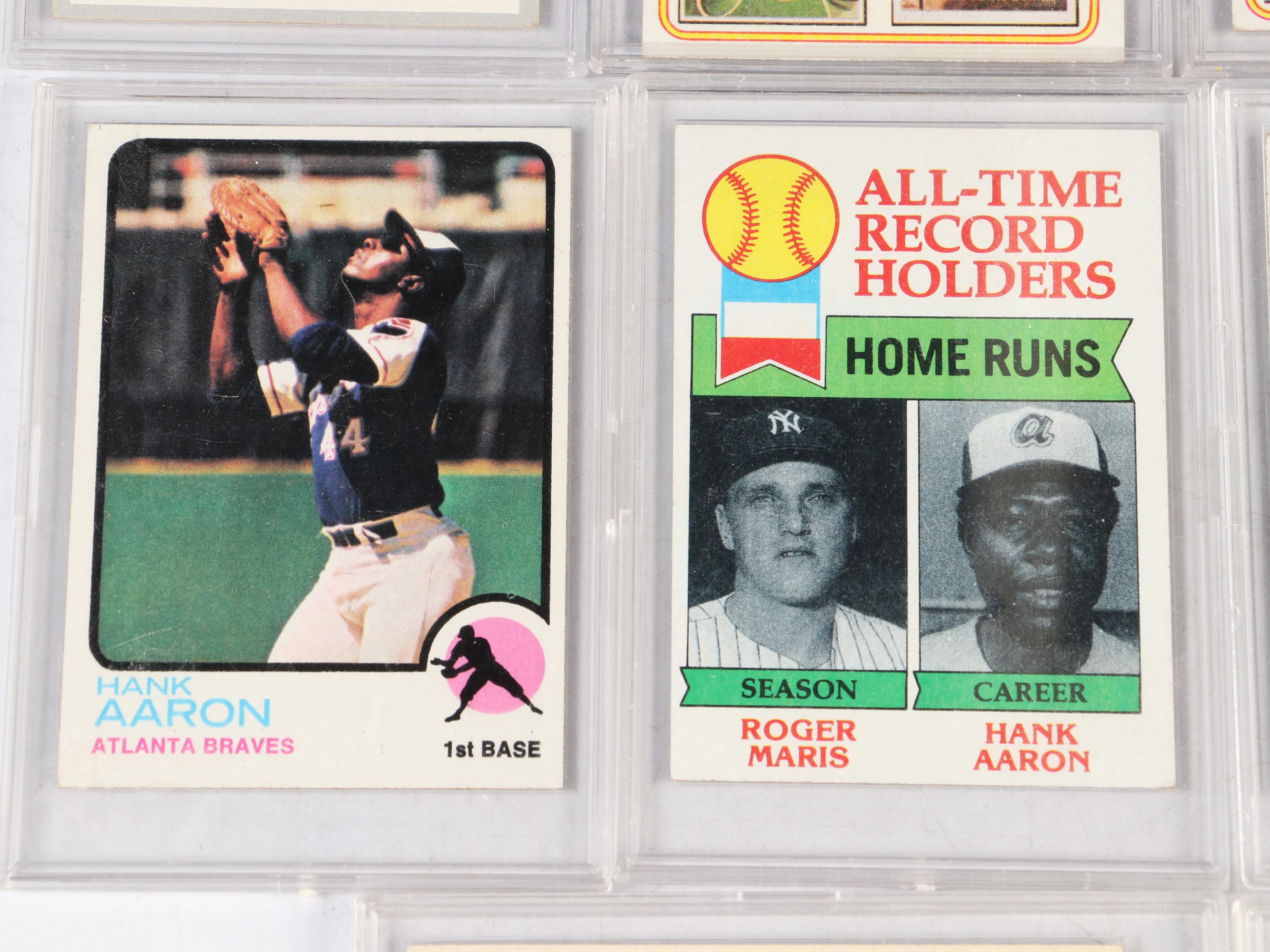 Hank Aaron "500 Home Run Club" Braves Figurine with Topps Baseball Cards