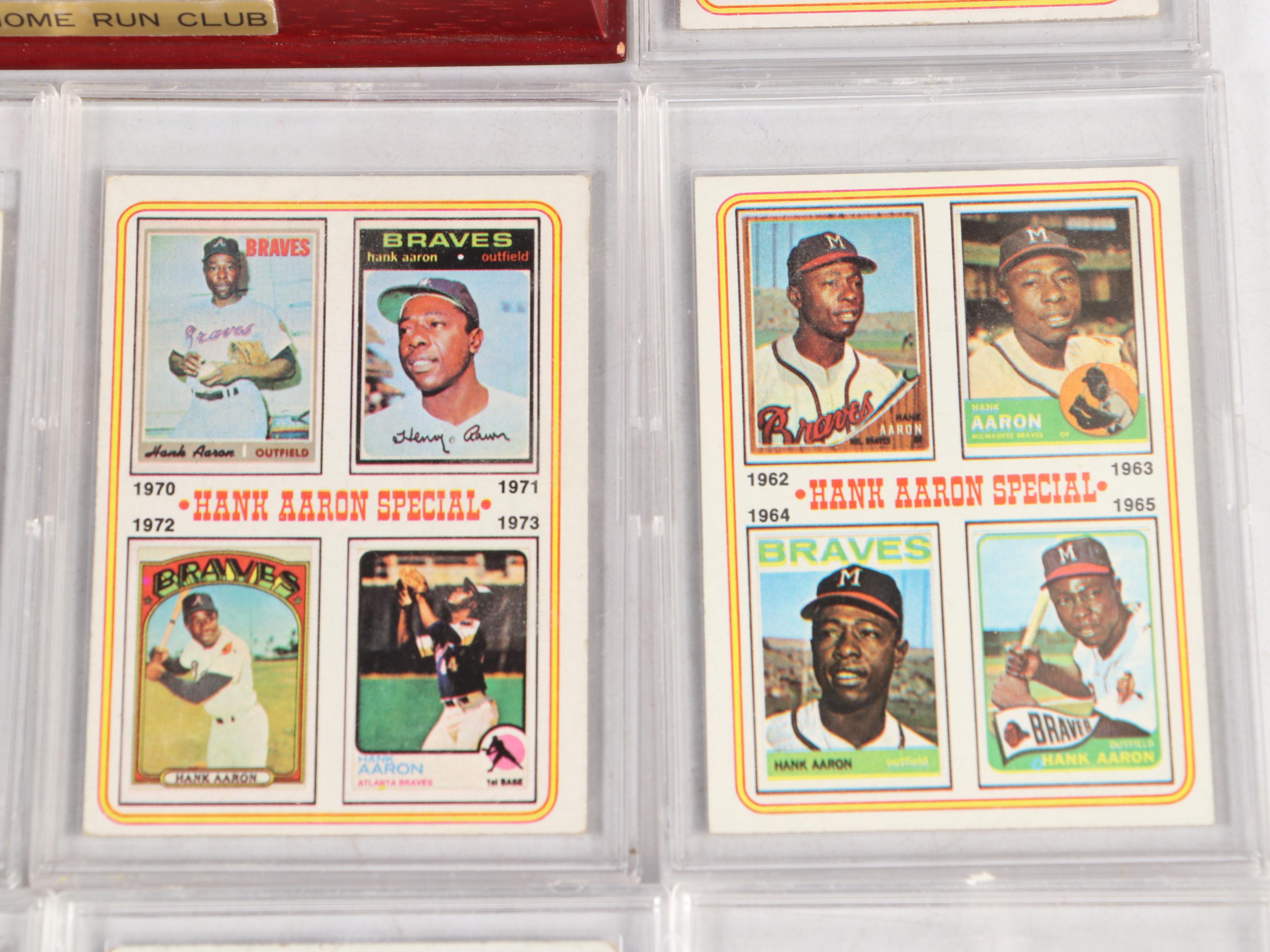 Hank Aaron "500 Home Run Club" Braves Figurine with Topps Baseball Cards