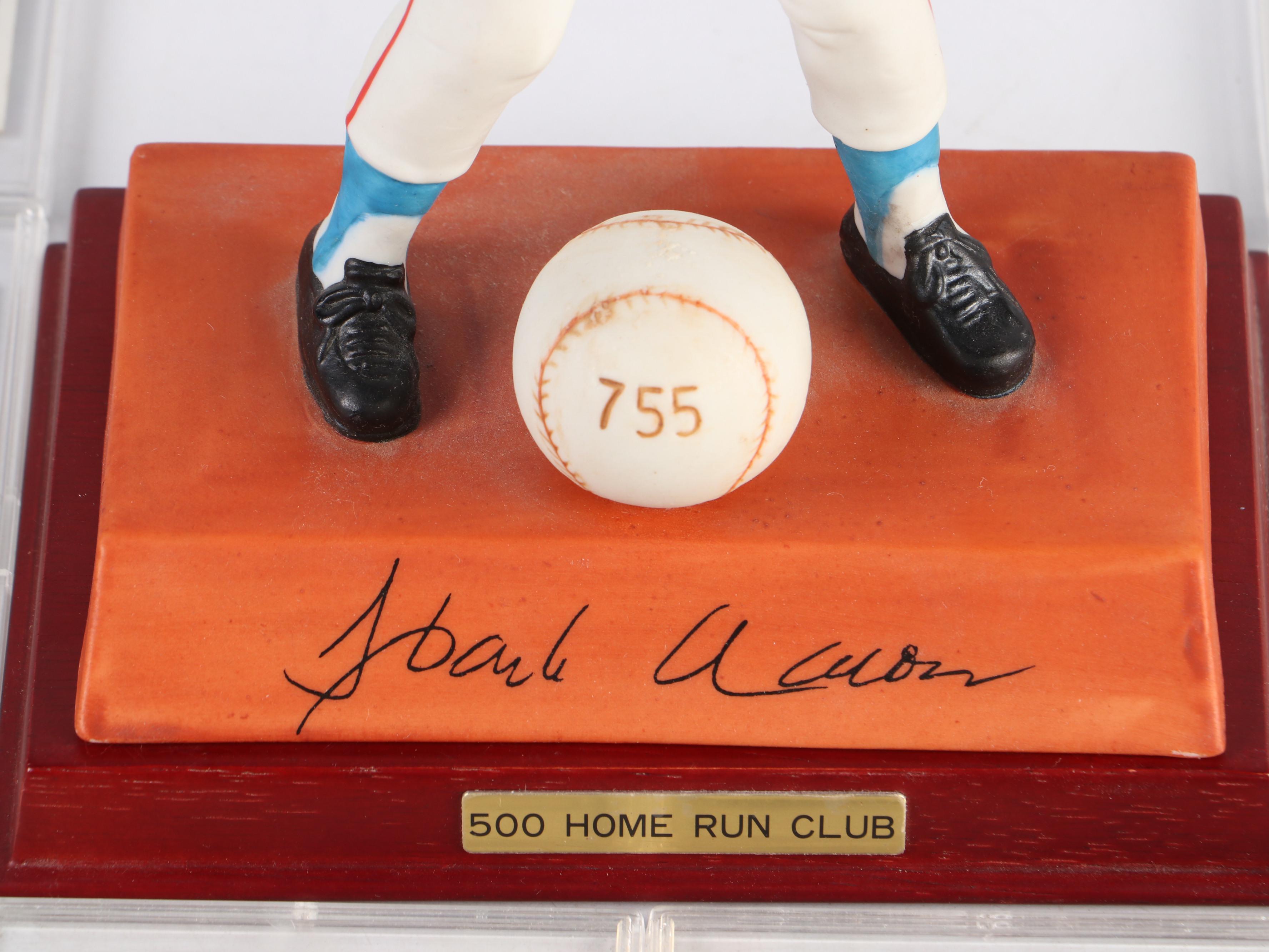 Hank Aaron "500 Home Run Club" Braves Figurine with Topps Baseball Cards