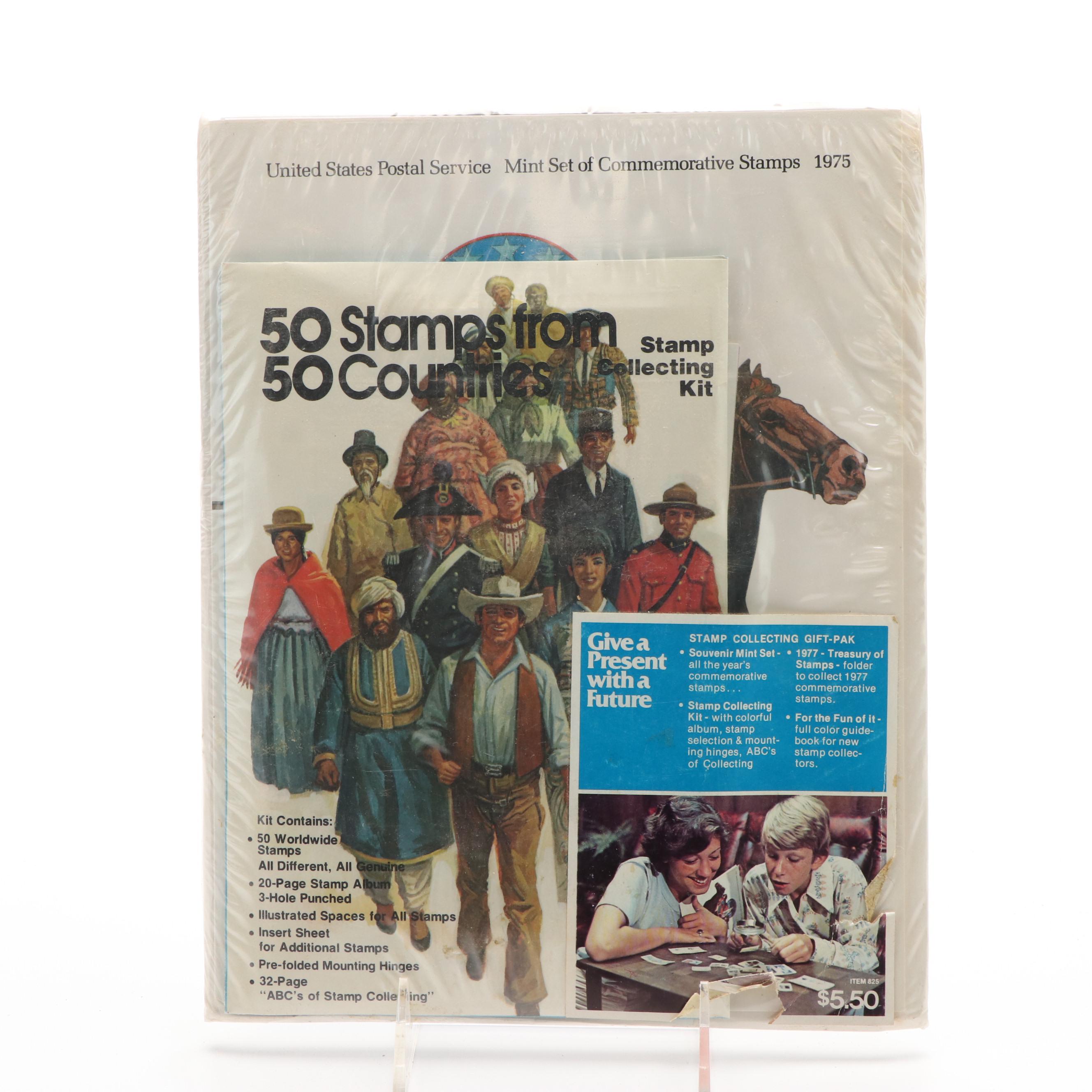 Assortment of World and U.S. Postage Stamps