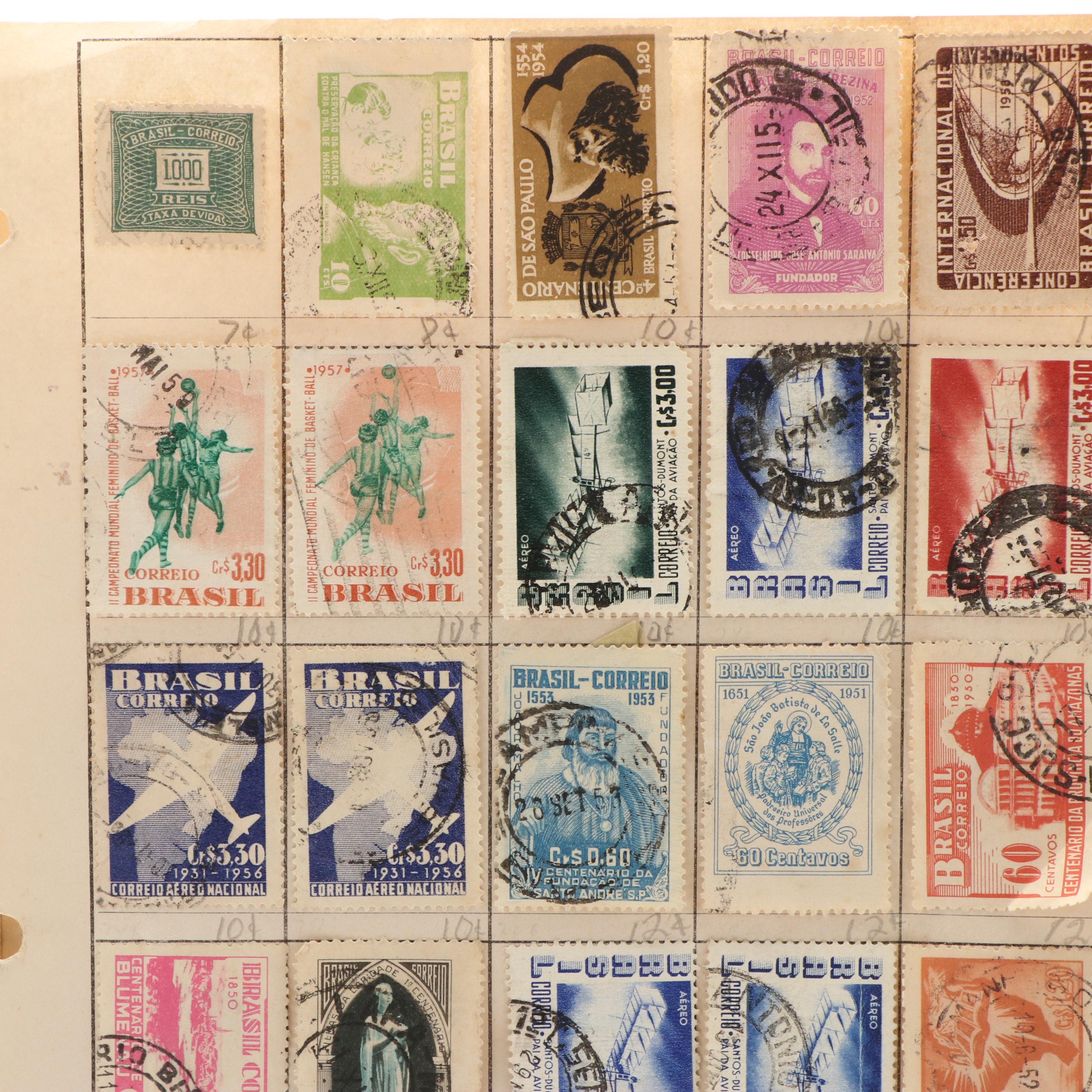 Assortment of World and U.S. Postage Stamps