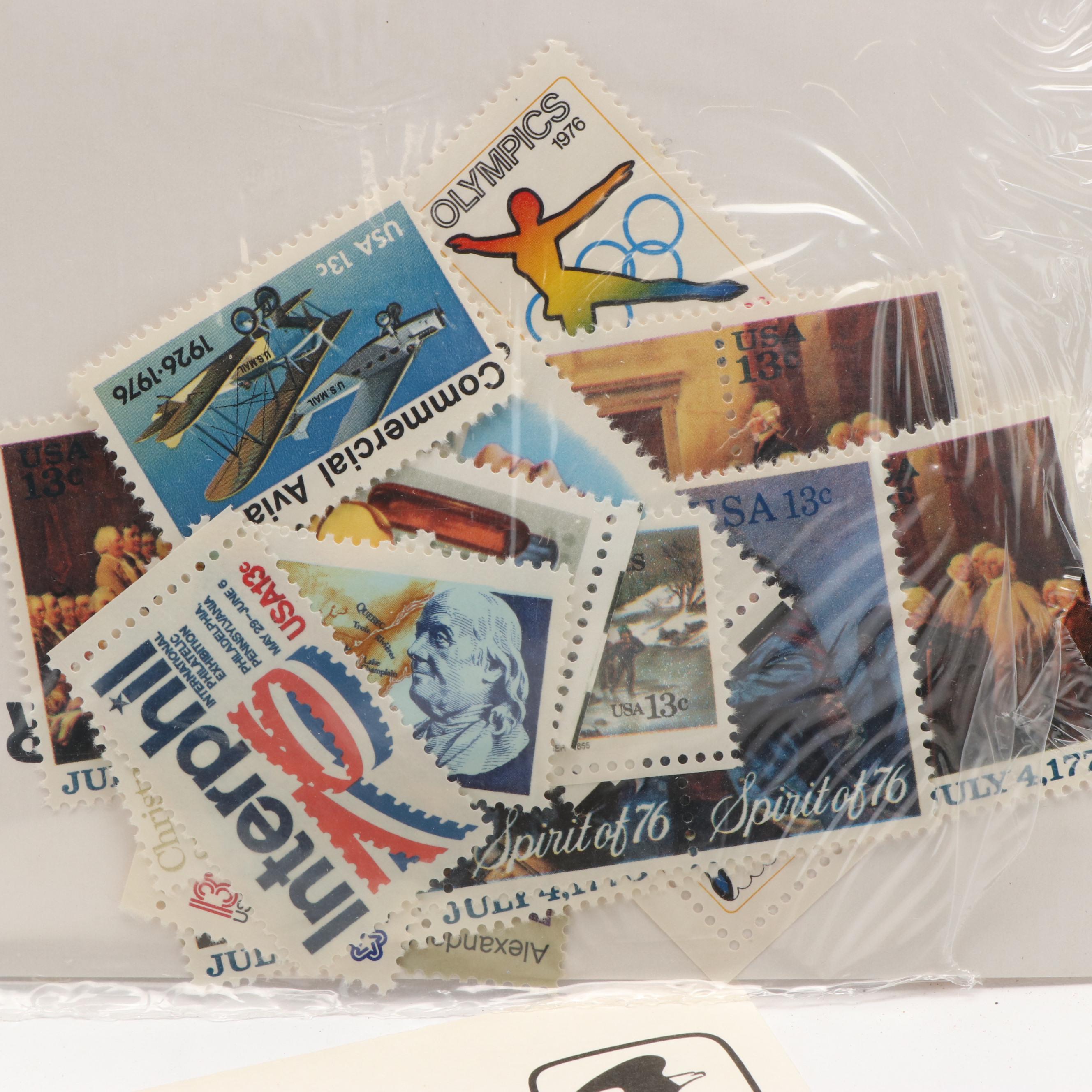 Assortment of World and U.S. Postage Stamps