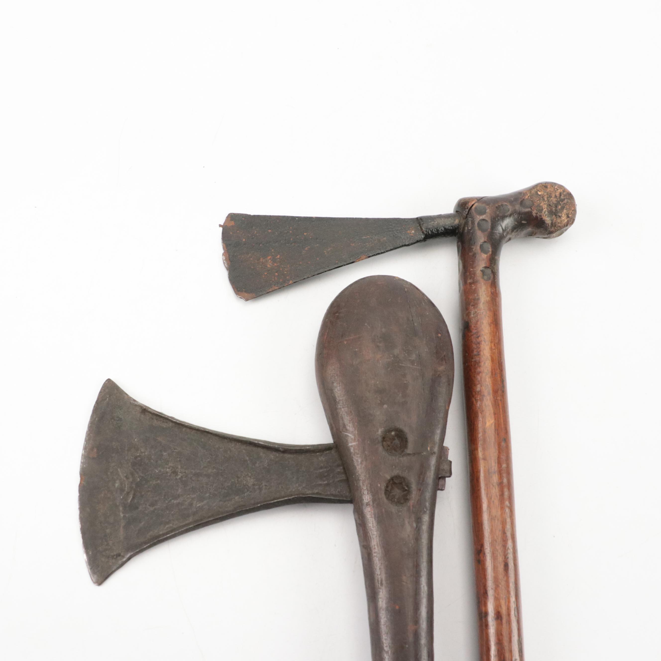 Zimbabwe Kuba Ebony and Iron Ceremonial Axes