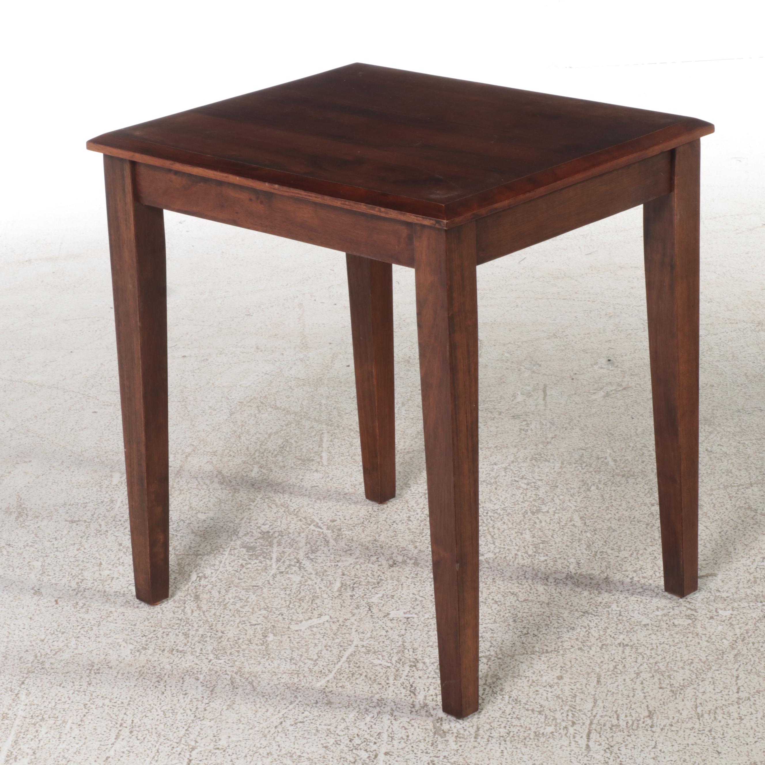 Two American Primitive Style Wooden Side Tables