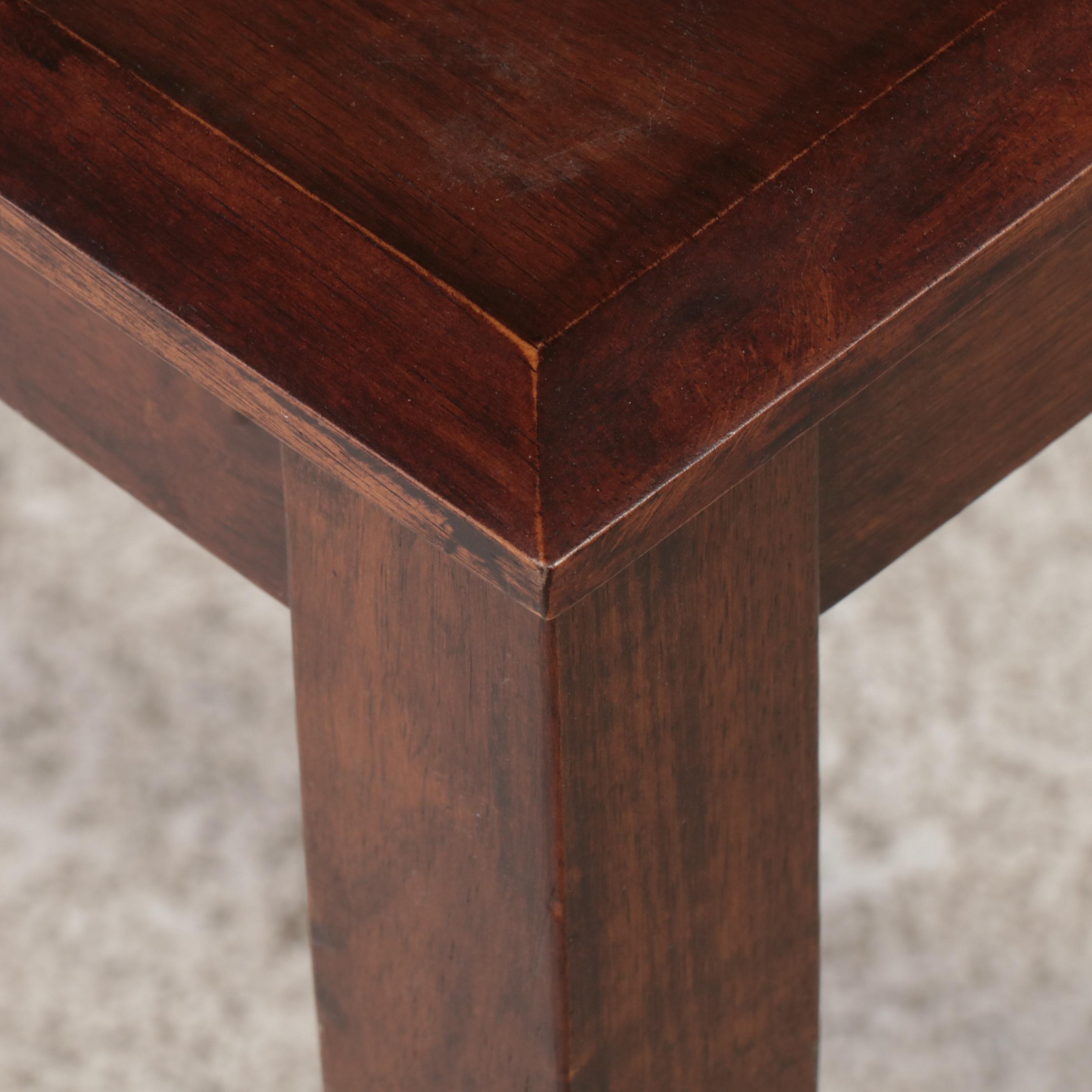 Two American Primitive Style Wooden Side Tables