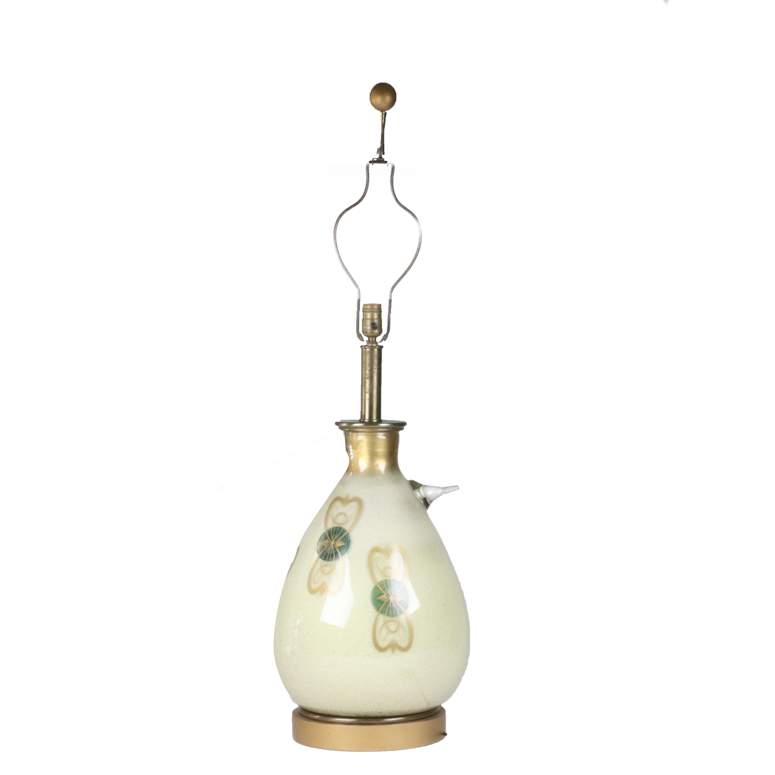 Berger Mid Century Modern Blown Glass Table Lamp