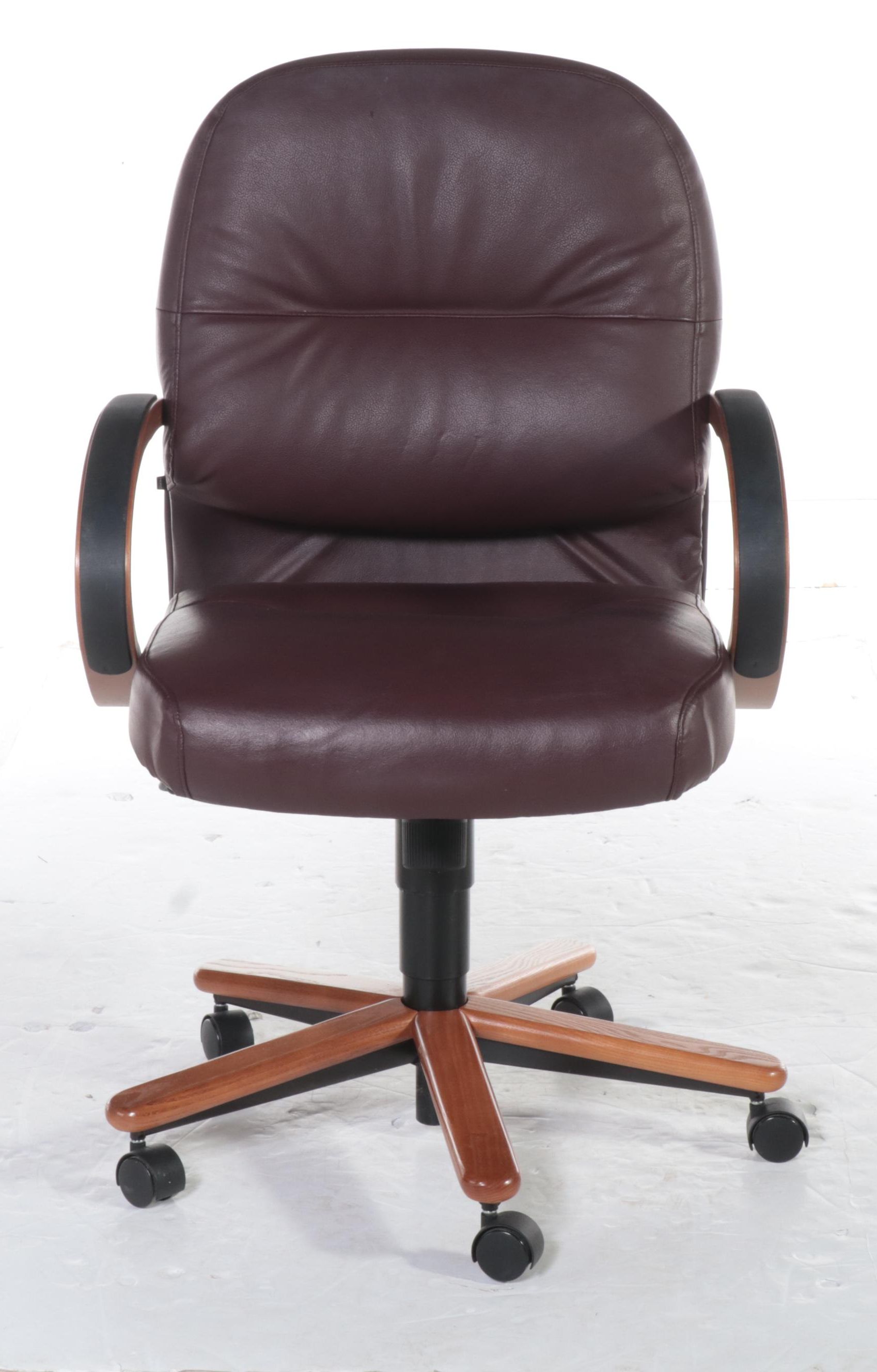 The Hon Company Bourbon Cherry Faux Leather Desk Chair