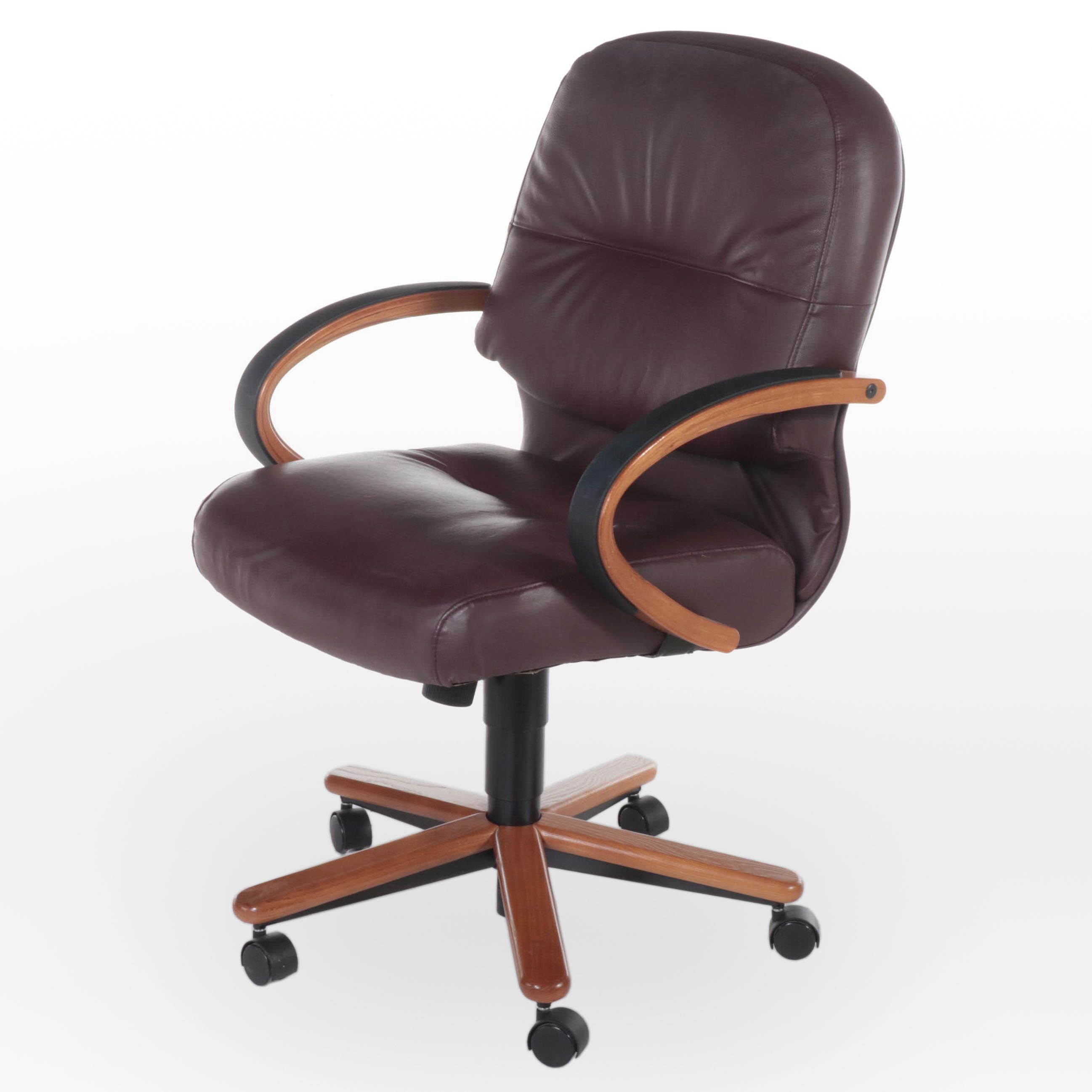 The Hon Company Bourbon Cherry Faux Leather Desk Chair