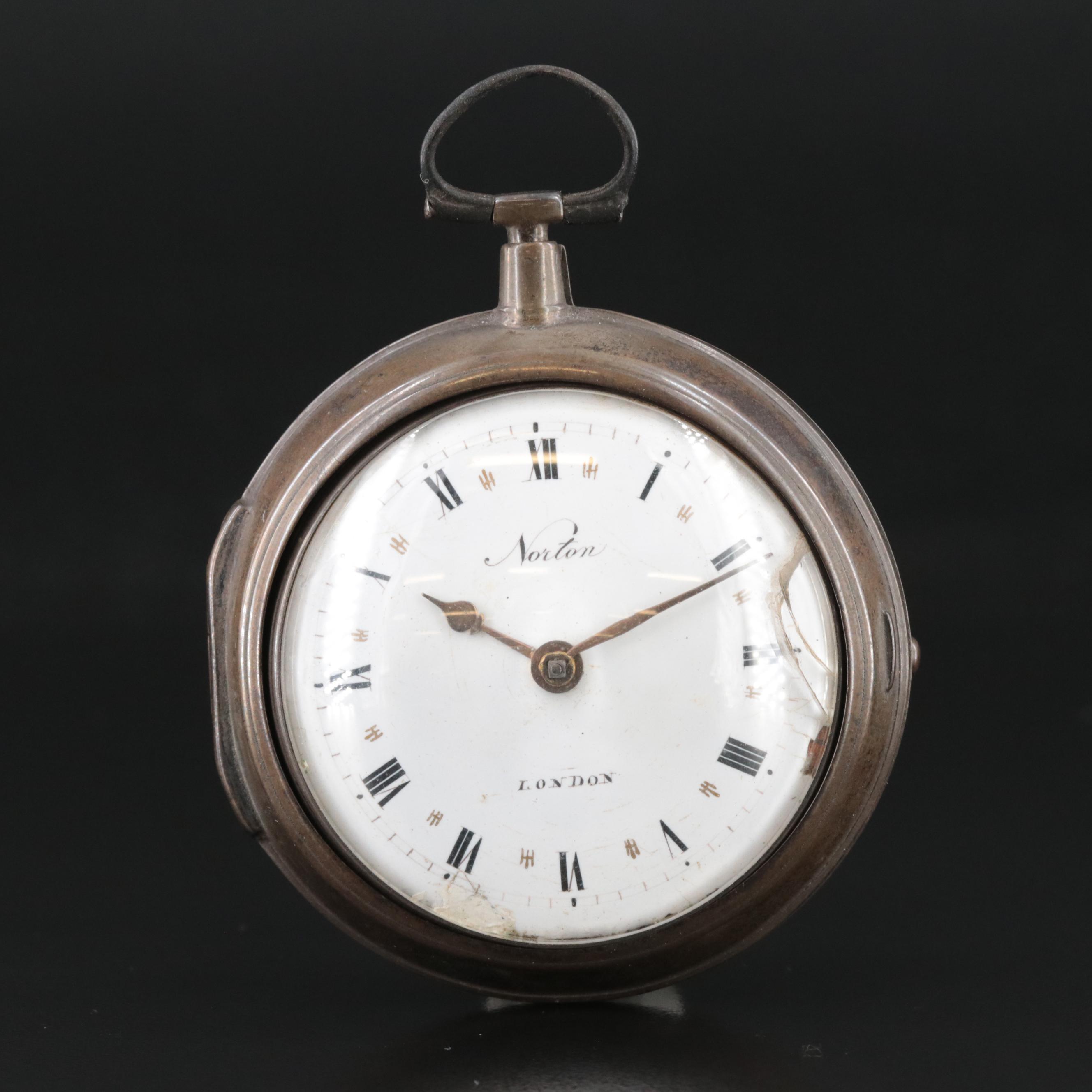 Norton London Double-Case Antique Pocket Watch