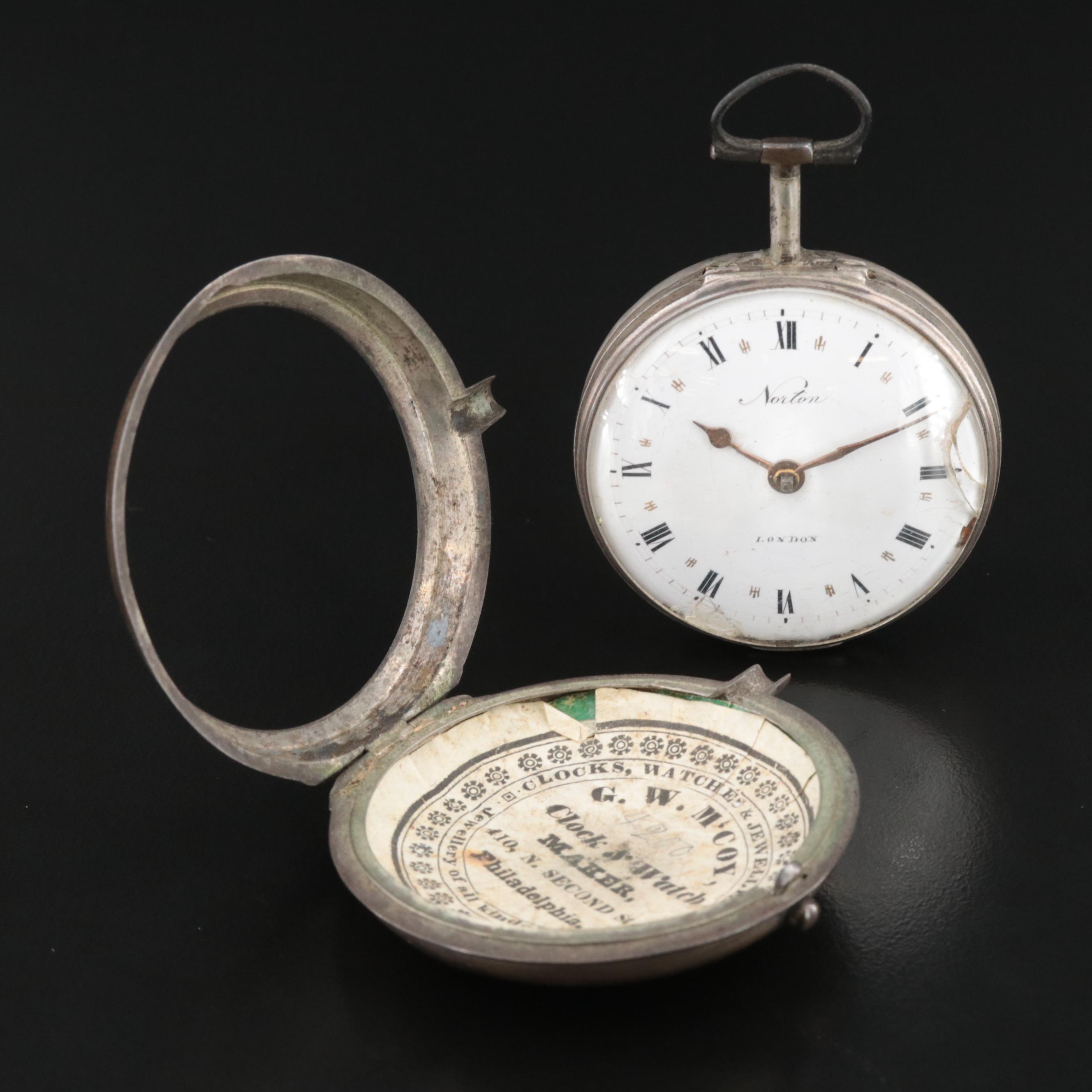 Norton London Double-Case Antique Pocket Watch
